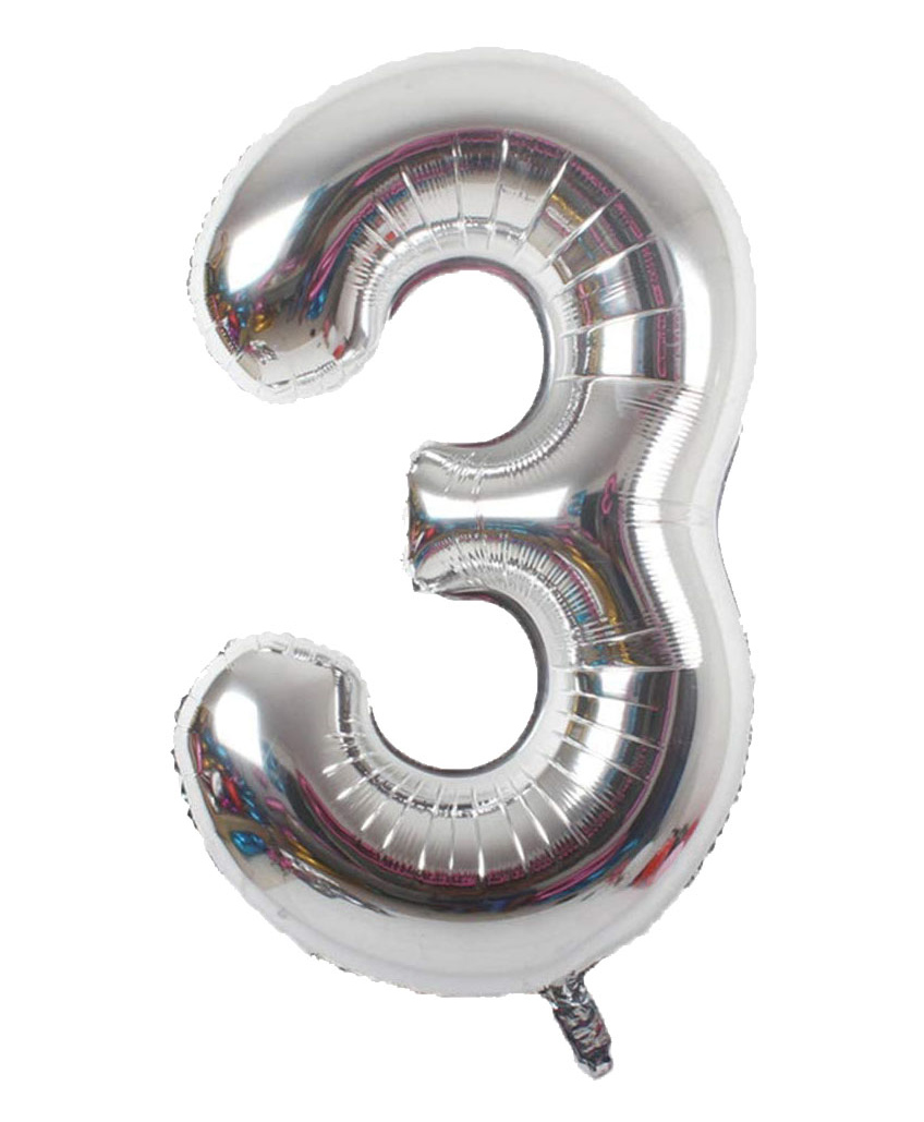 Shopperskart 3rd Birthday Foil Balloon - Silver-image-42