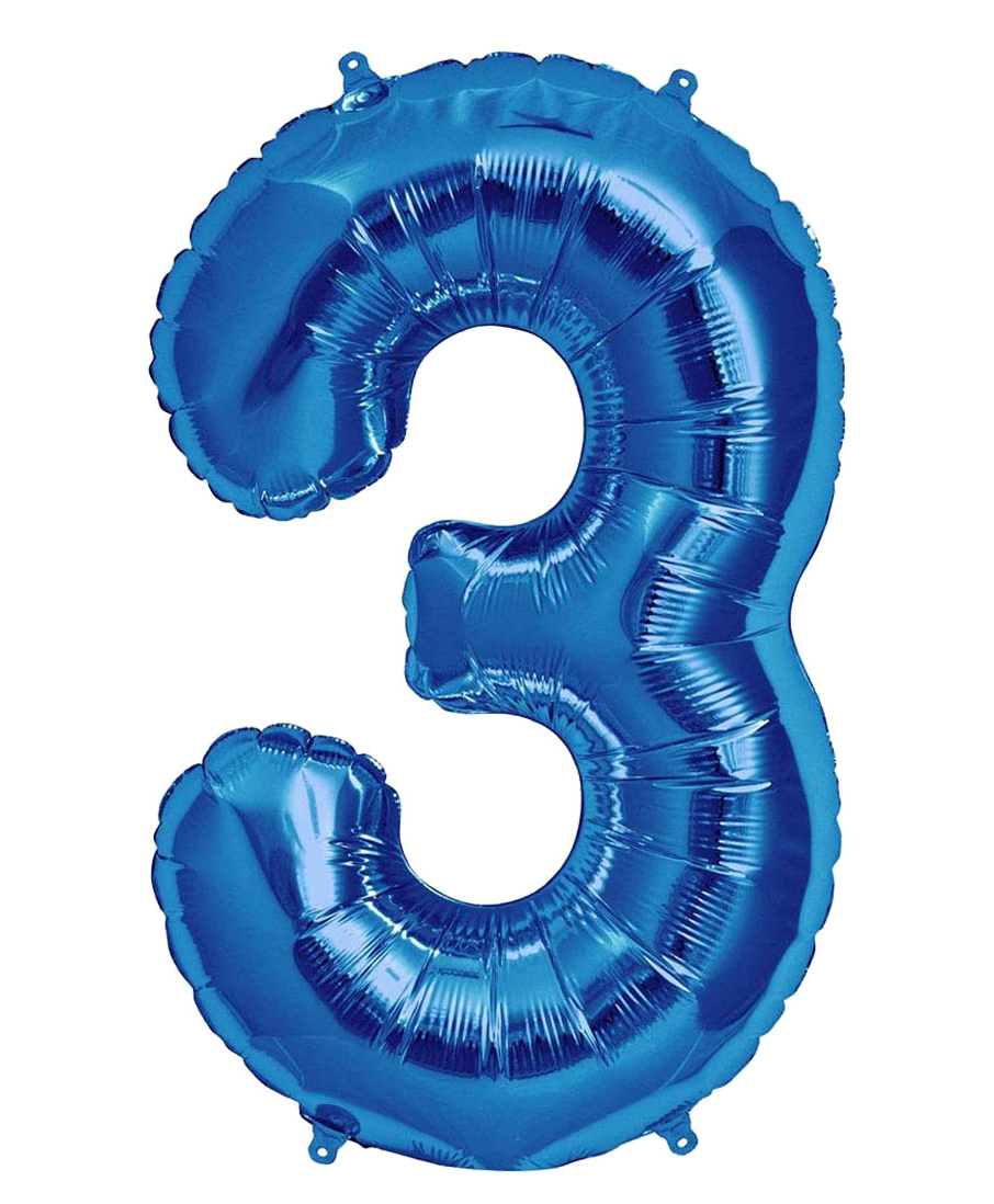 Shopperskart 3rd Number Foil Balloon Blue - Height 81 cm-picture-18