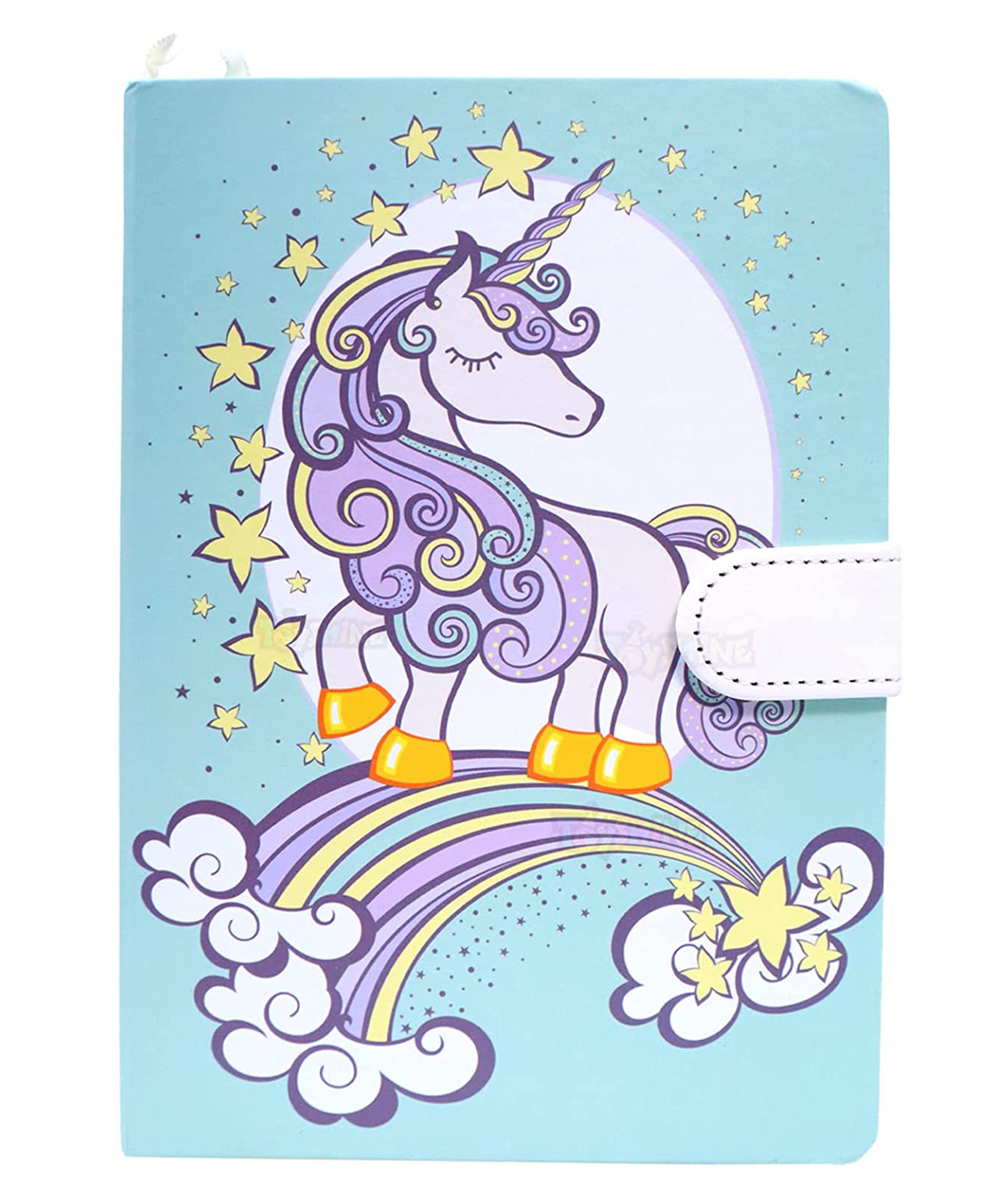 Toyshine Notebook Diary with Lock Unicorn Print Sea Green - 180 Pages-image-2