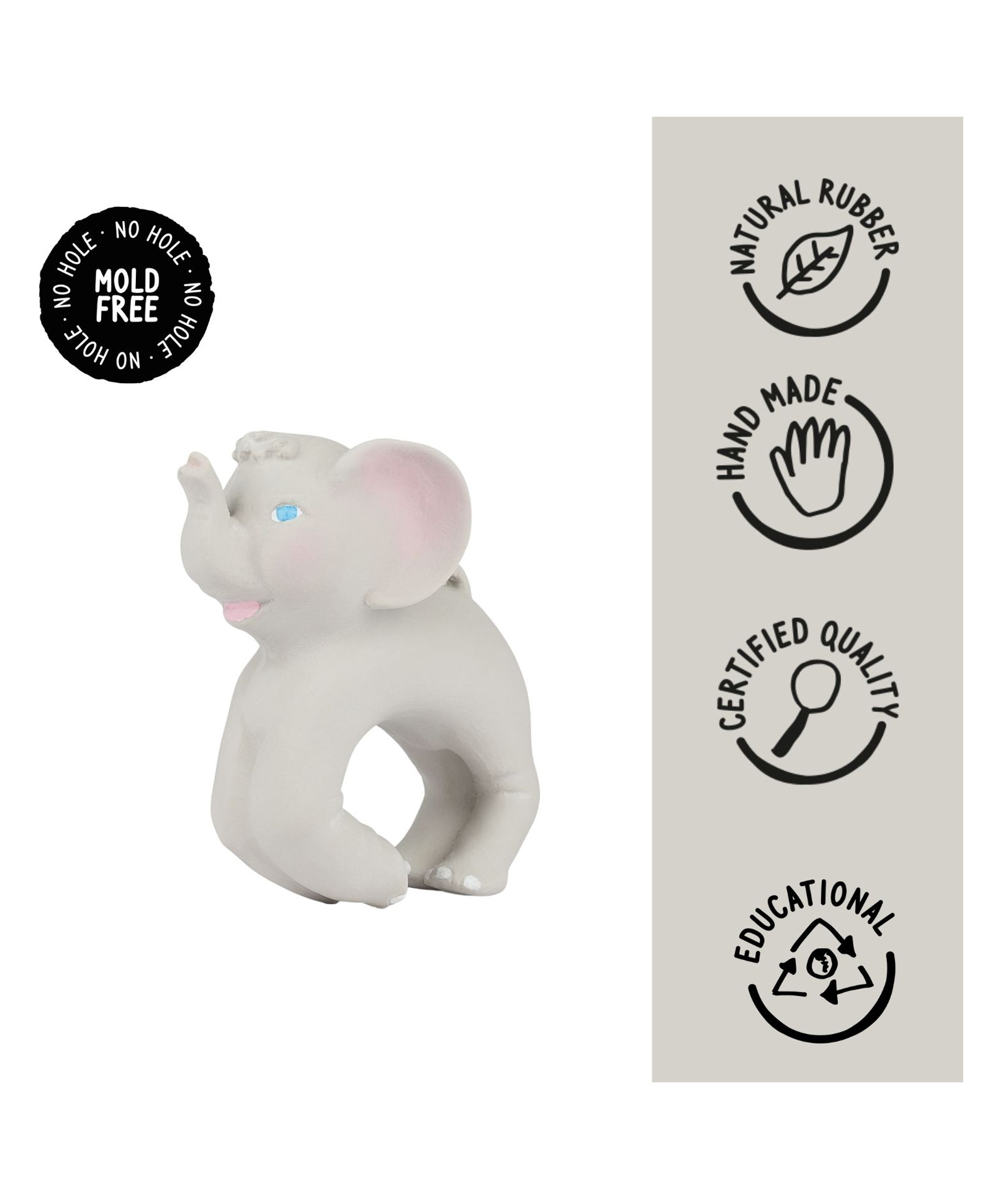 Oli & Carol Nelly The Elephant Bracelet Teether - Light Gey-image-23