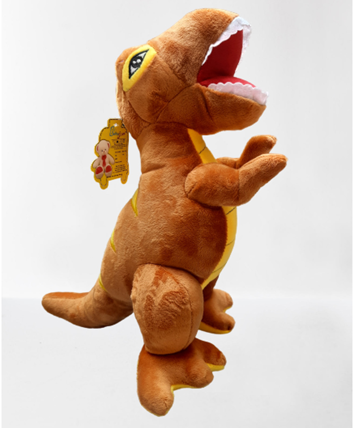 Babyjoys Large Dinosaur Dragon Soft Toy Brown- Height 35 cm-picture-3