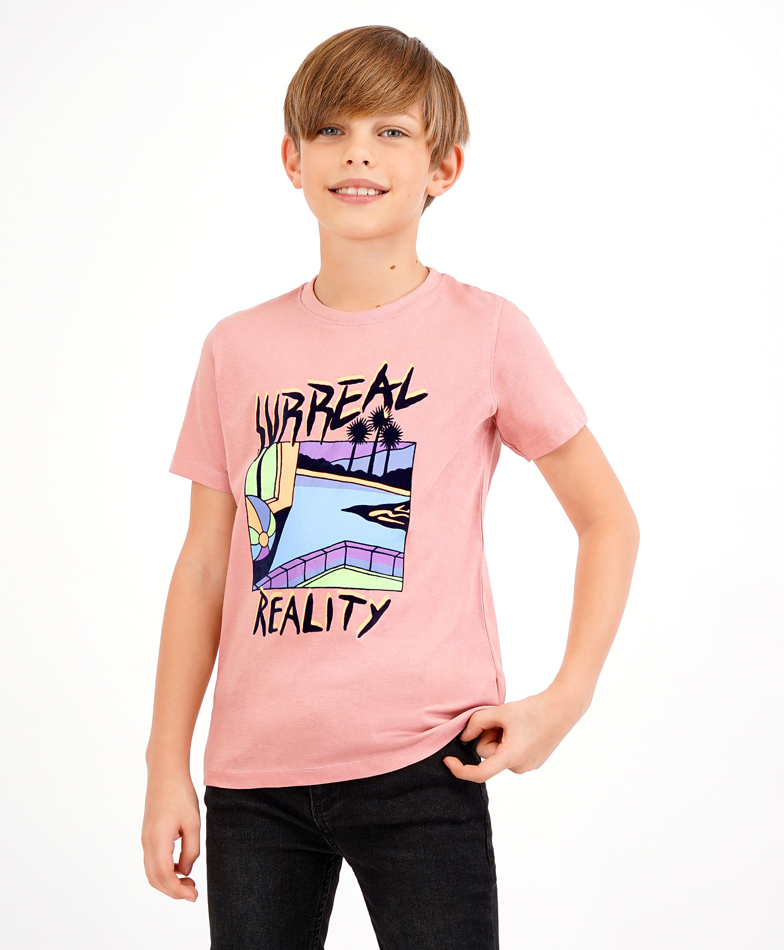 Primo Gino Half Sleeves Top Text Print - Pink-image-19
