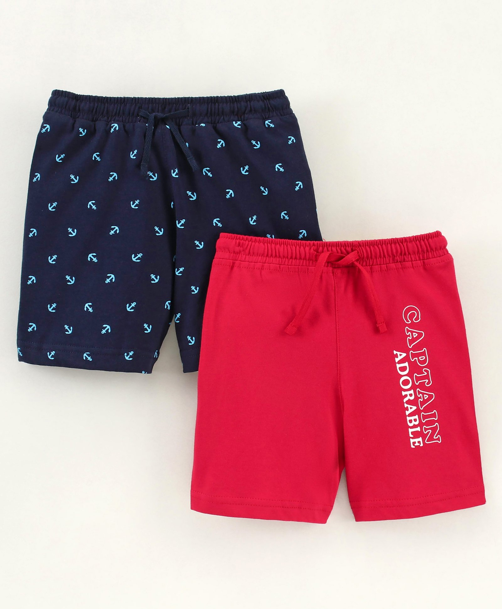 Bodycare Cotton Lycra Shorts Printed Pack of 2- Red Blue-image-3