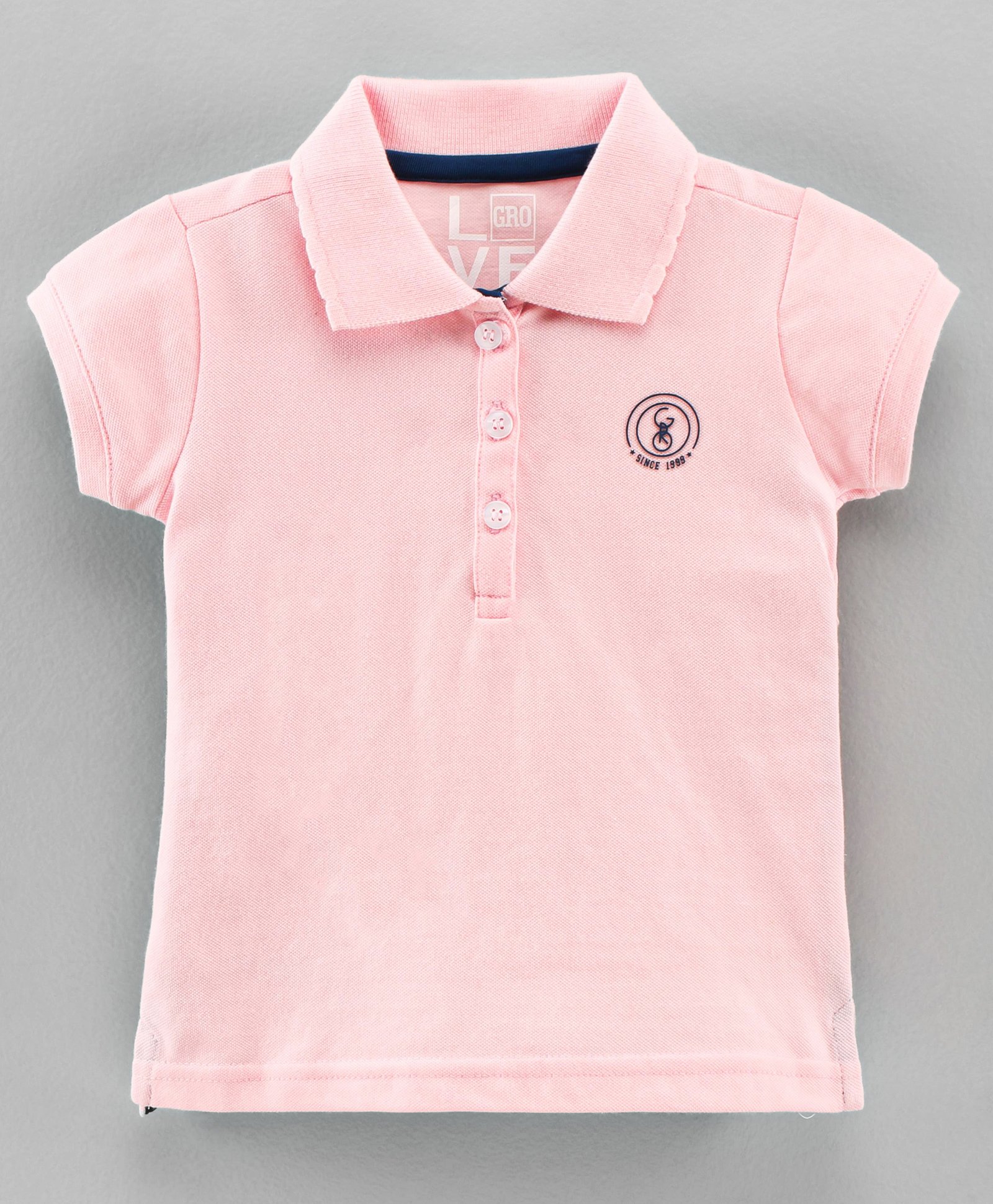 GRO Half Sleeves Solid Top - Peach-image-16