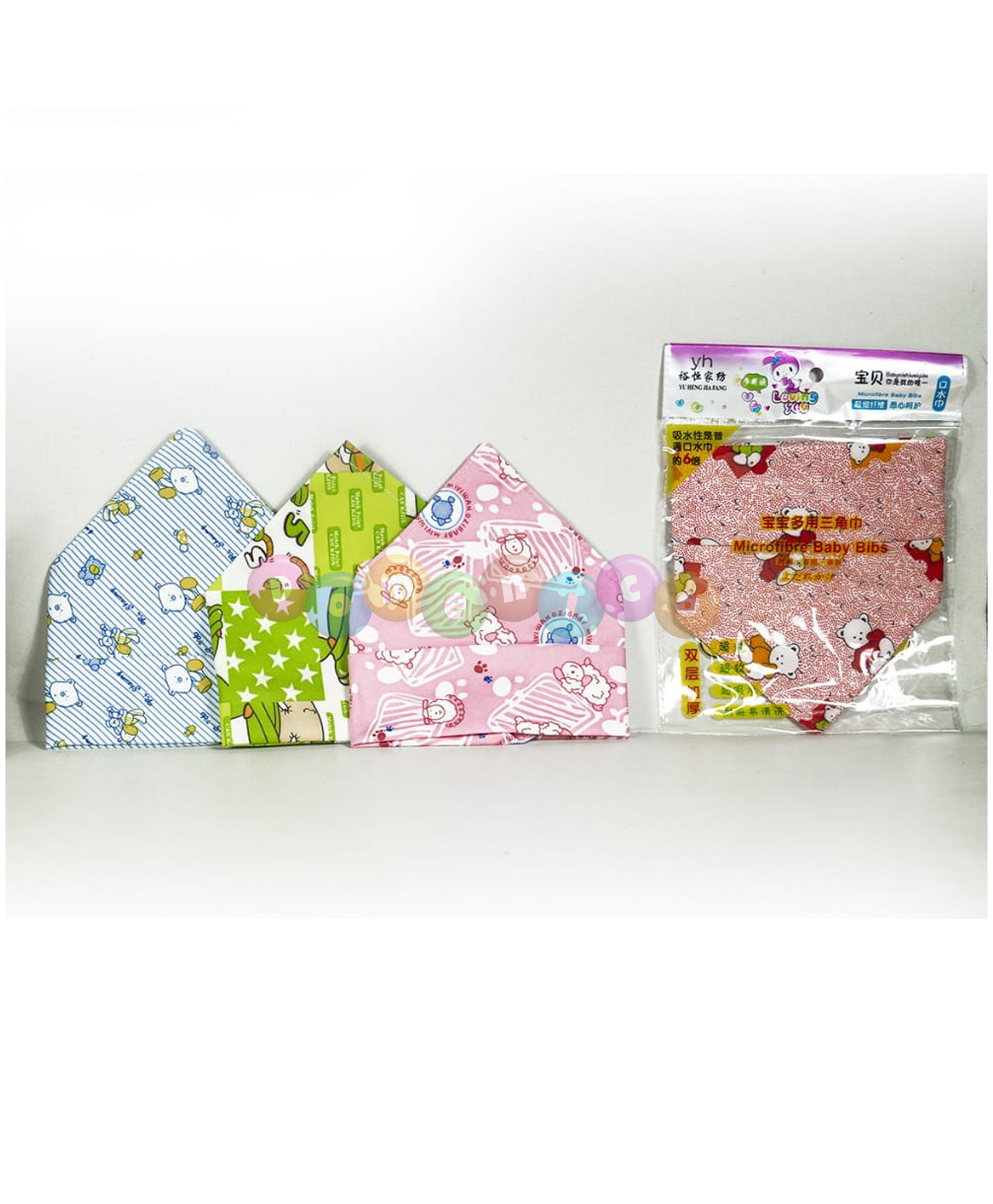 DOMENICO 100% Cotton Double Layer Bandana Drool Bibs Pack of 4 (Colour & Print May Vary)-picture-48