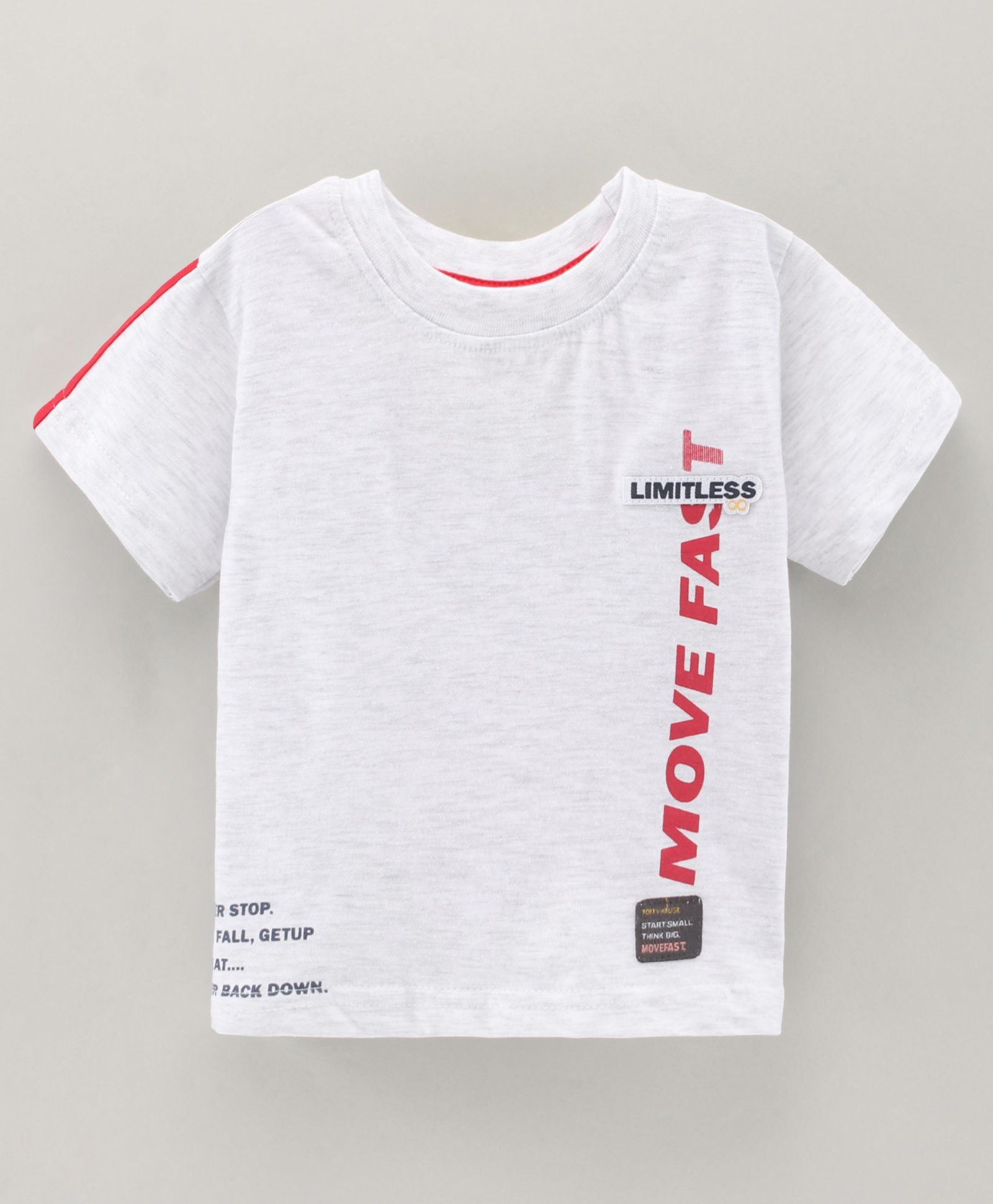 ToffyHouse Half Sleeves T-Shirt Move Fast Print - Grey-image-19