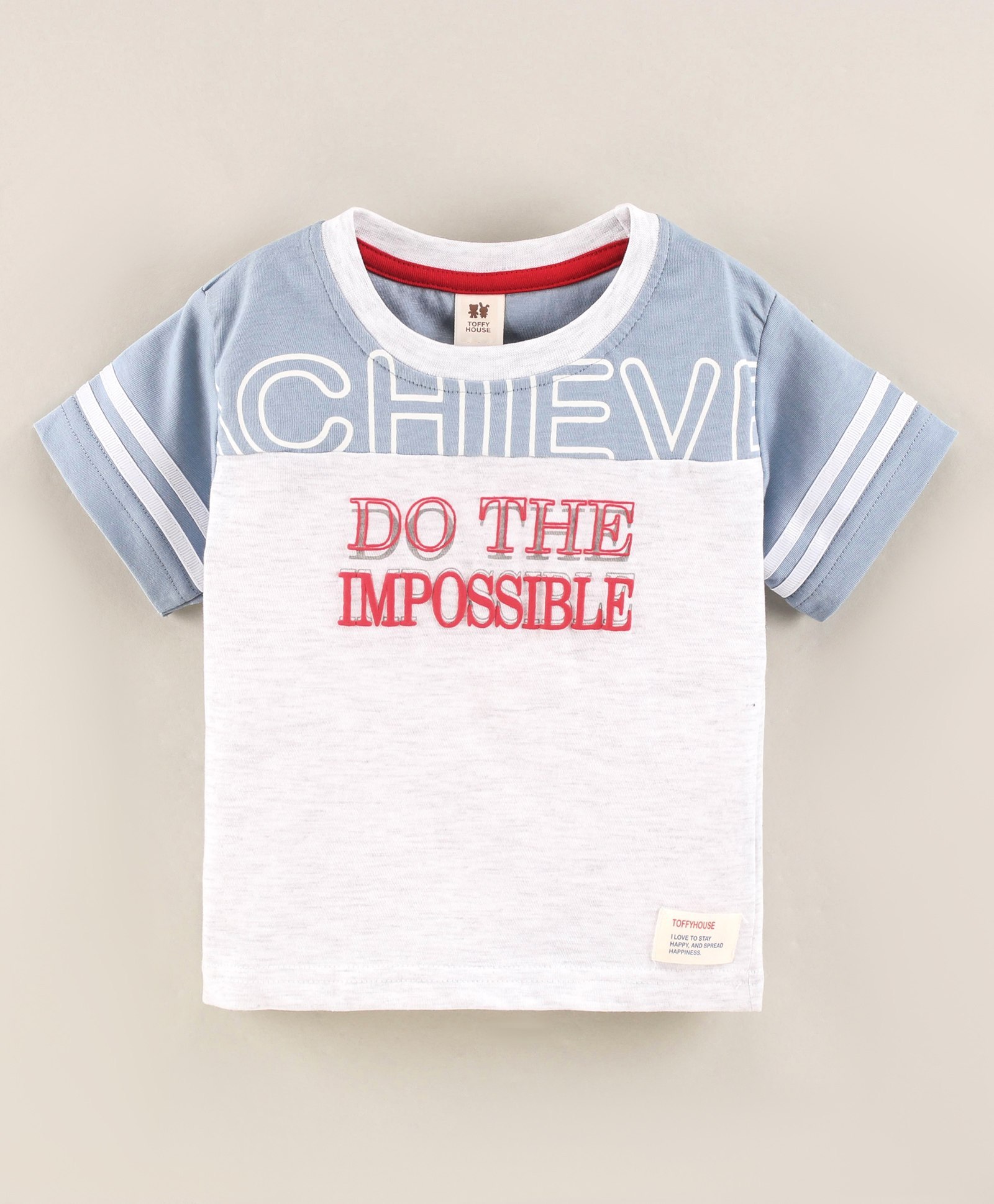 toffyhouse Toffy House Cotton Half Sleeves T-Shirt Text Print - Light Grey-picture-20