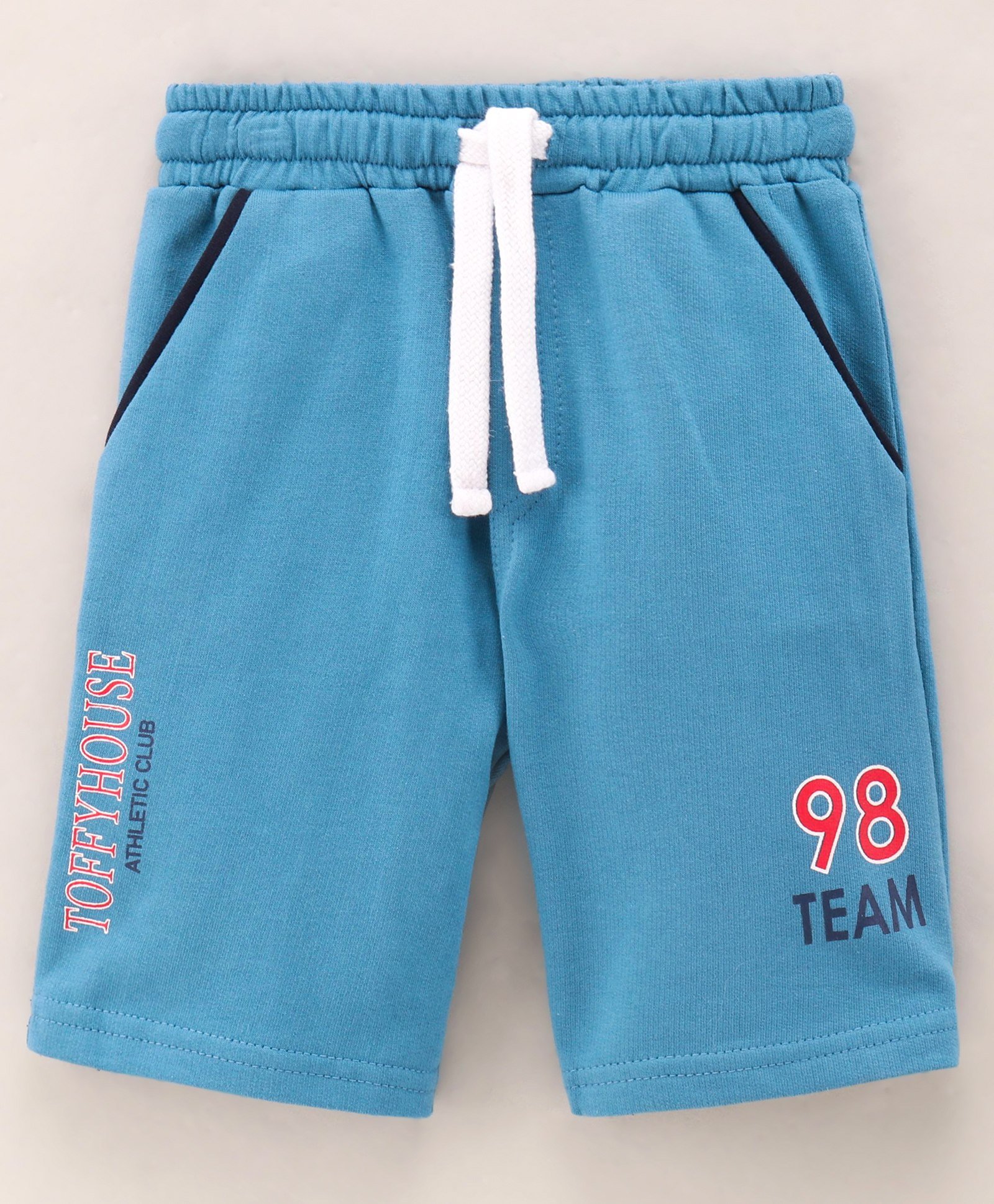 ToffyHouse Mid Thigh Shorts Text Print - Blue-image-44