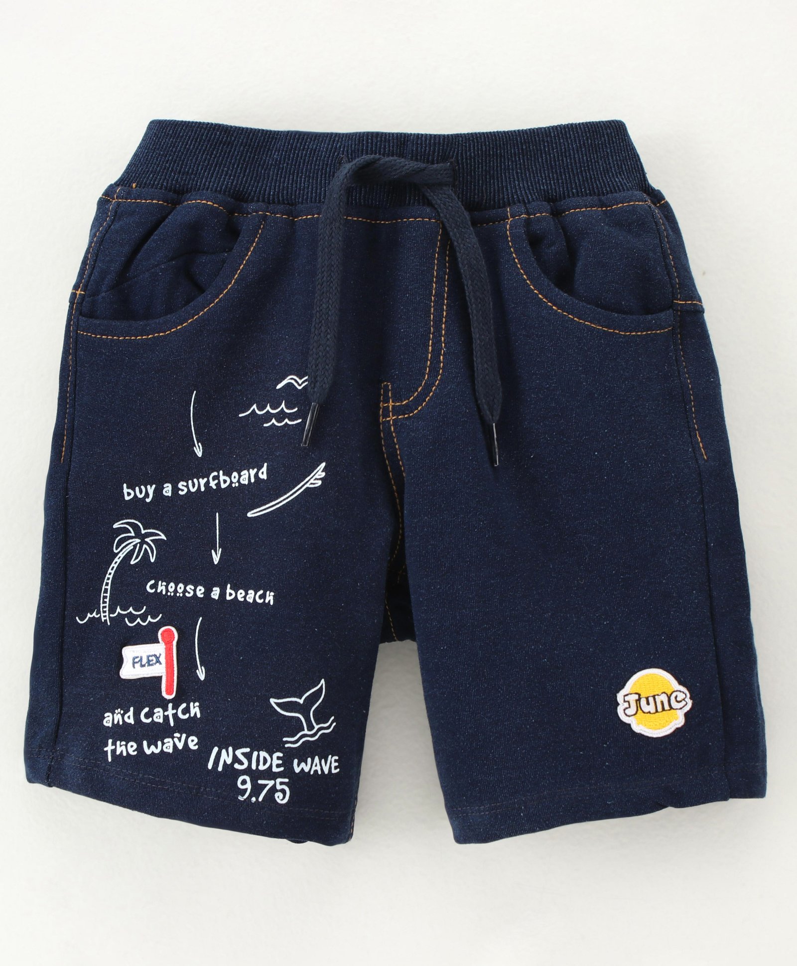 Little Kangaroos Cotton Lycra Short Length Shorts Printed - Blue-picture-10
