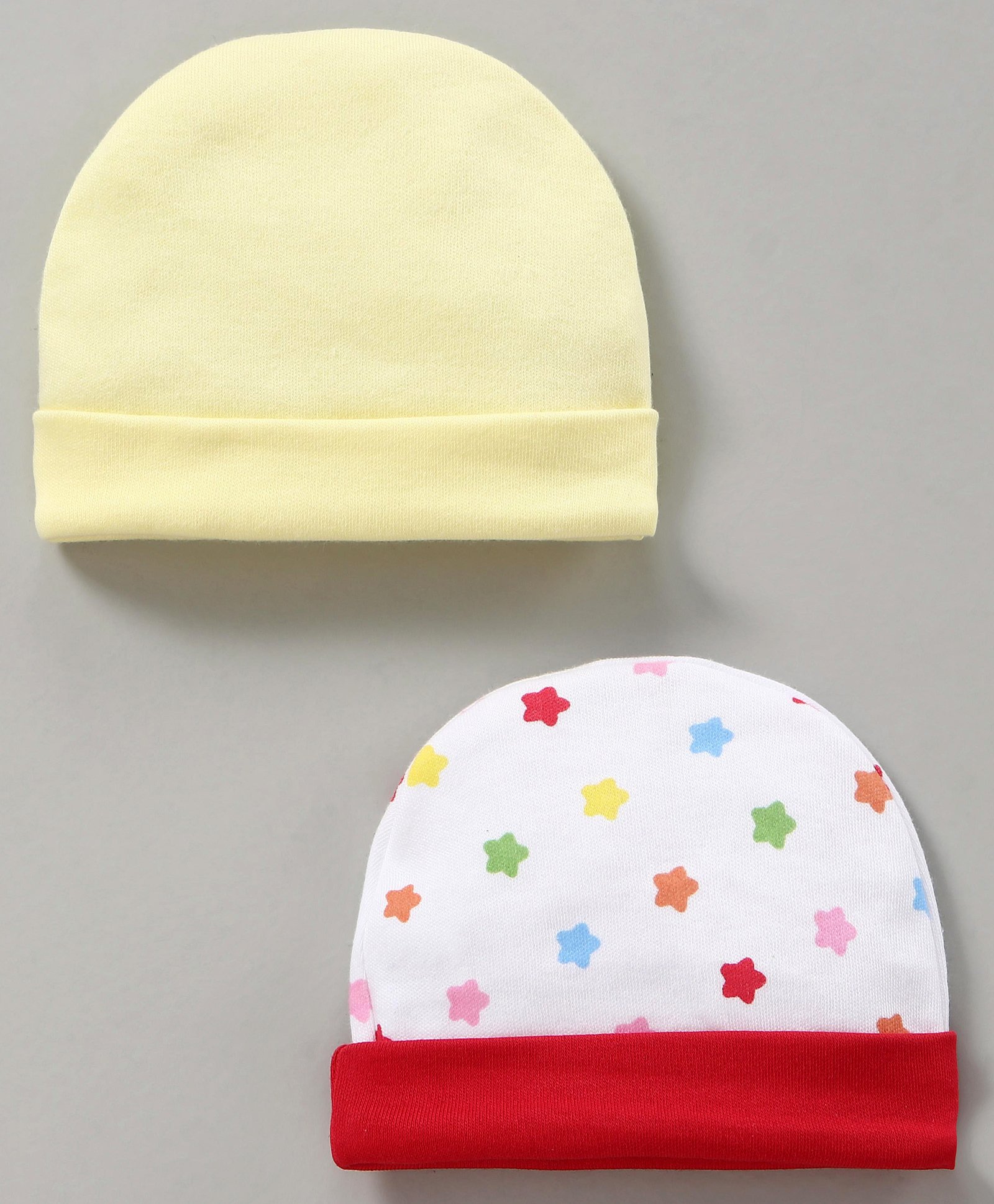 Ben Benny Cotton Caps Printed & Solid Pack of 2 Multicolor- Diameter 8 cm-image-41