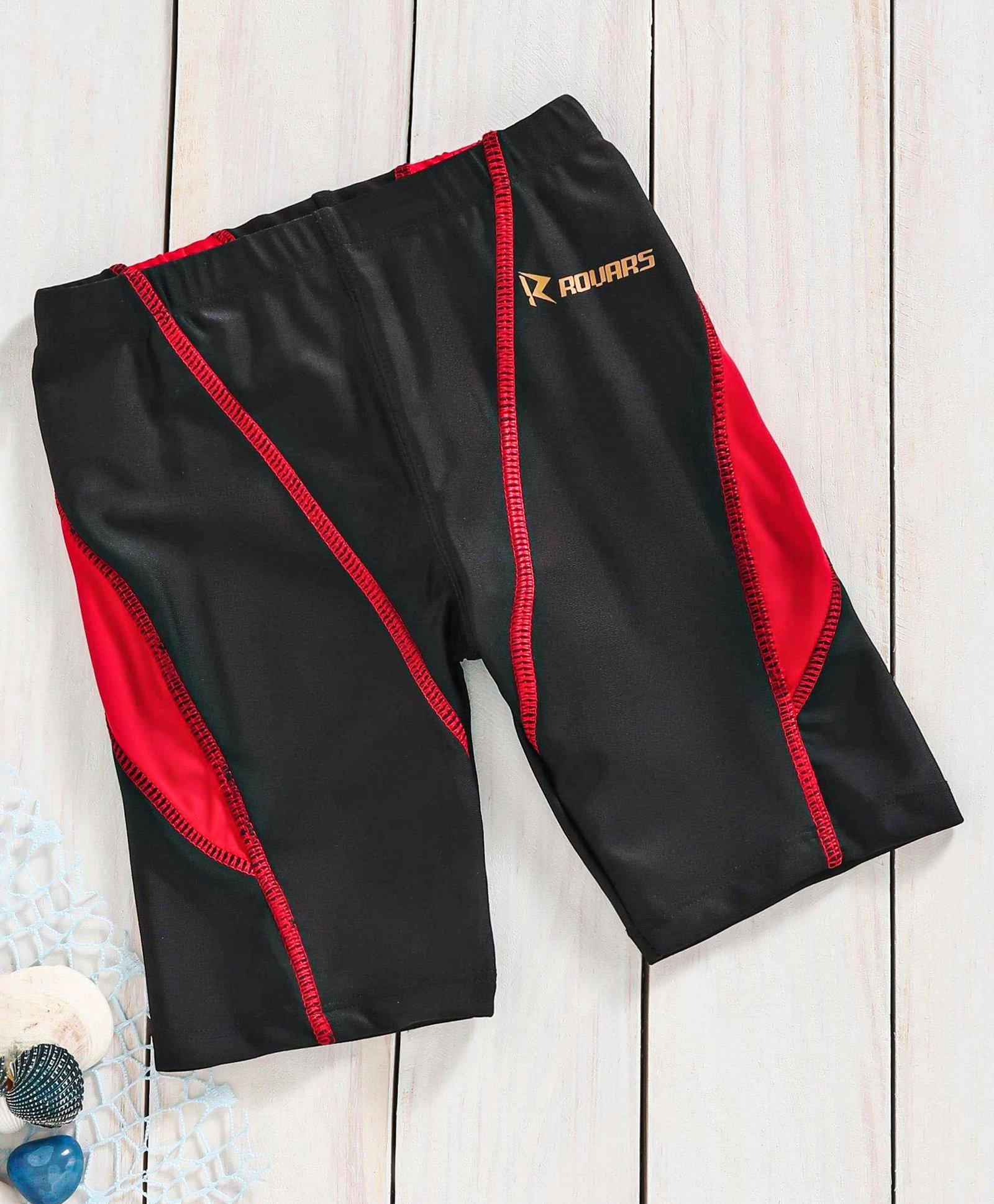 Rovars Swimming Trunks Solid- Black-picture-15