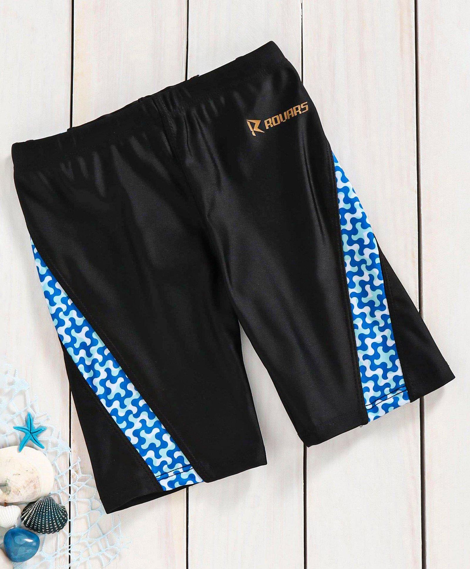 Rovars Swimming Trunks Solid- Black-picture-18