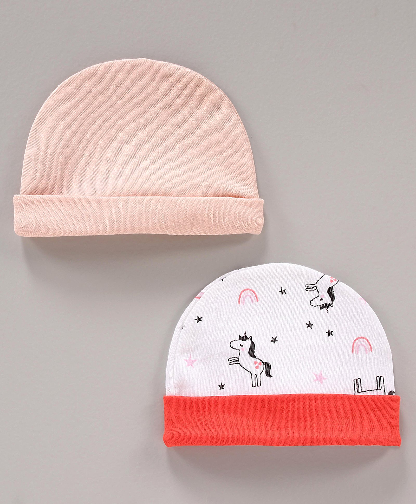 Ben Benny Caps Printed & Solid Pack of 2 White Pink- Diameter 9 cm-image-42