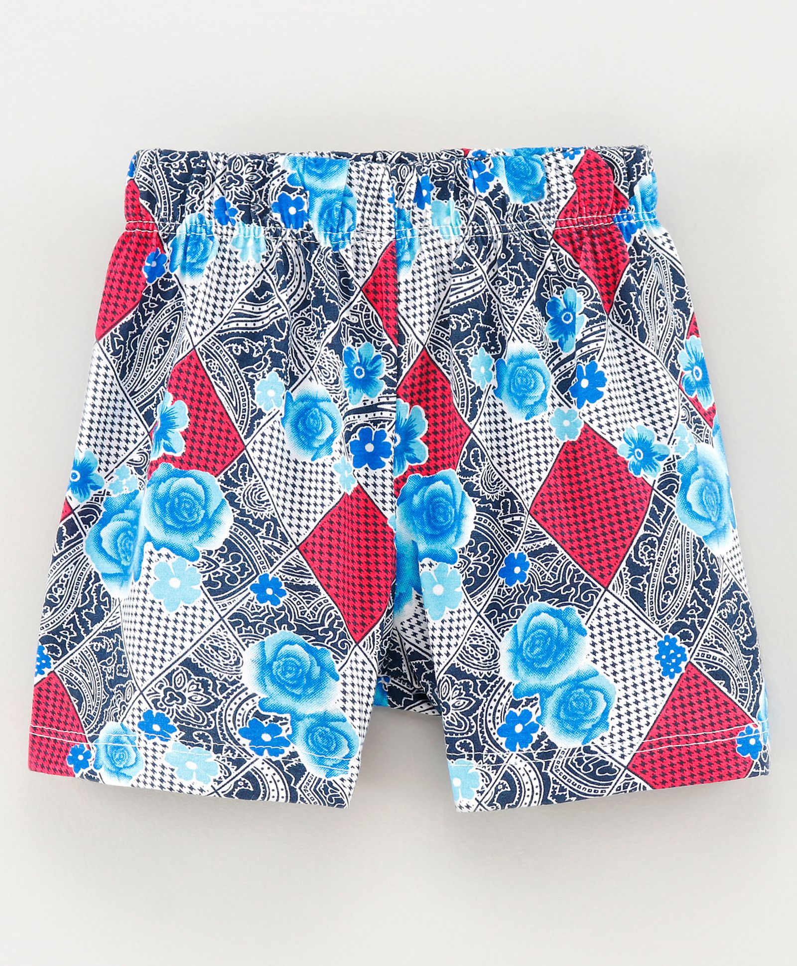 CrayonFlakes Floral Printed Shorts - Blue & Red-image-4