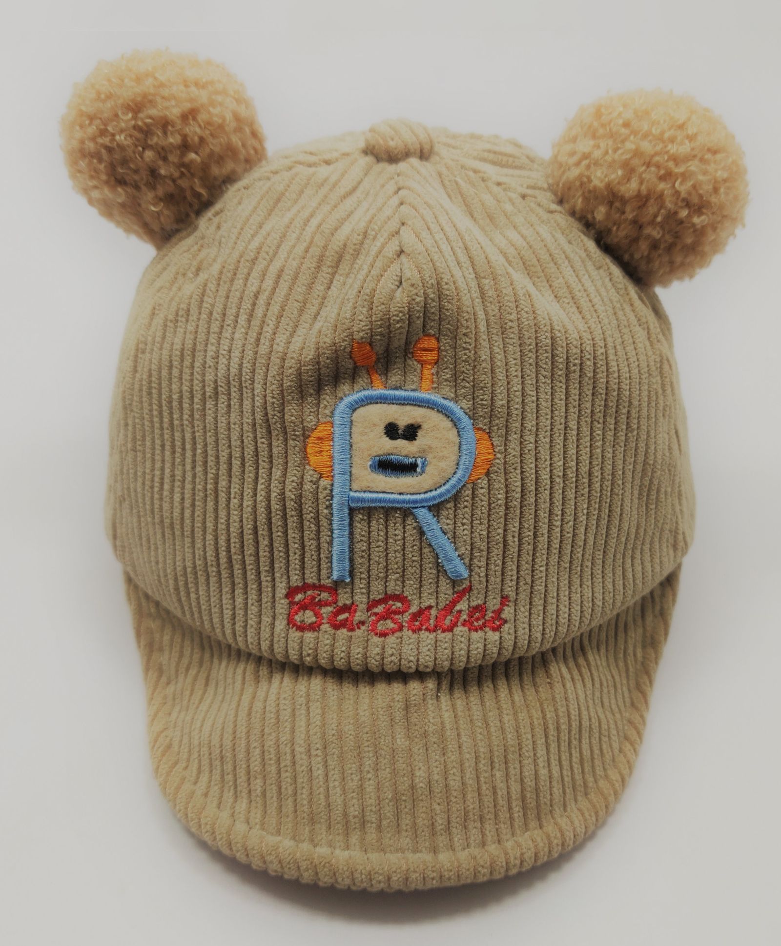 Kid-O-World Double Pom Pom Detailing Cap - Beige-picture-12