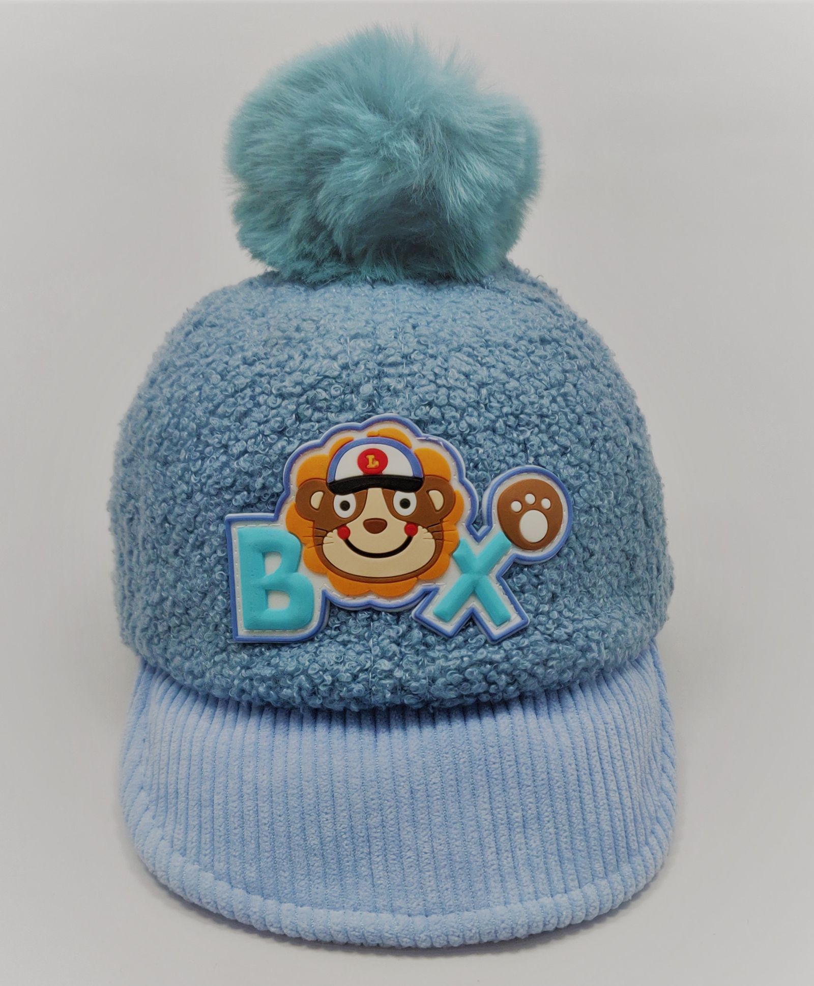 Kid-O-World Box Patch Cap With Pom Pom - Blue-image-17