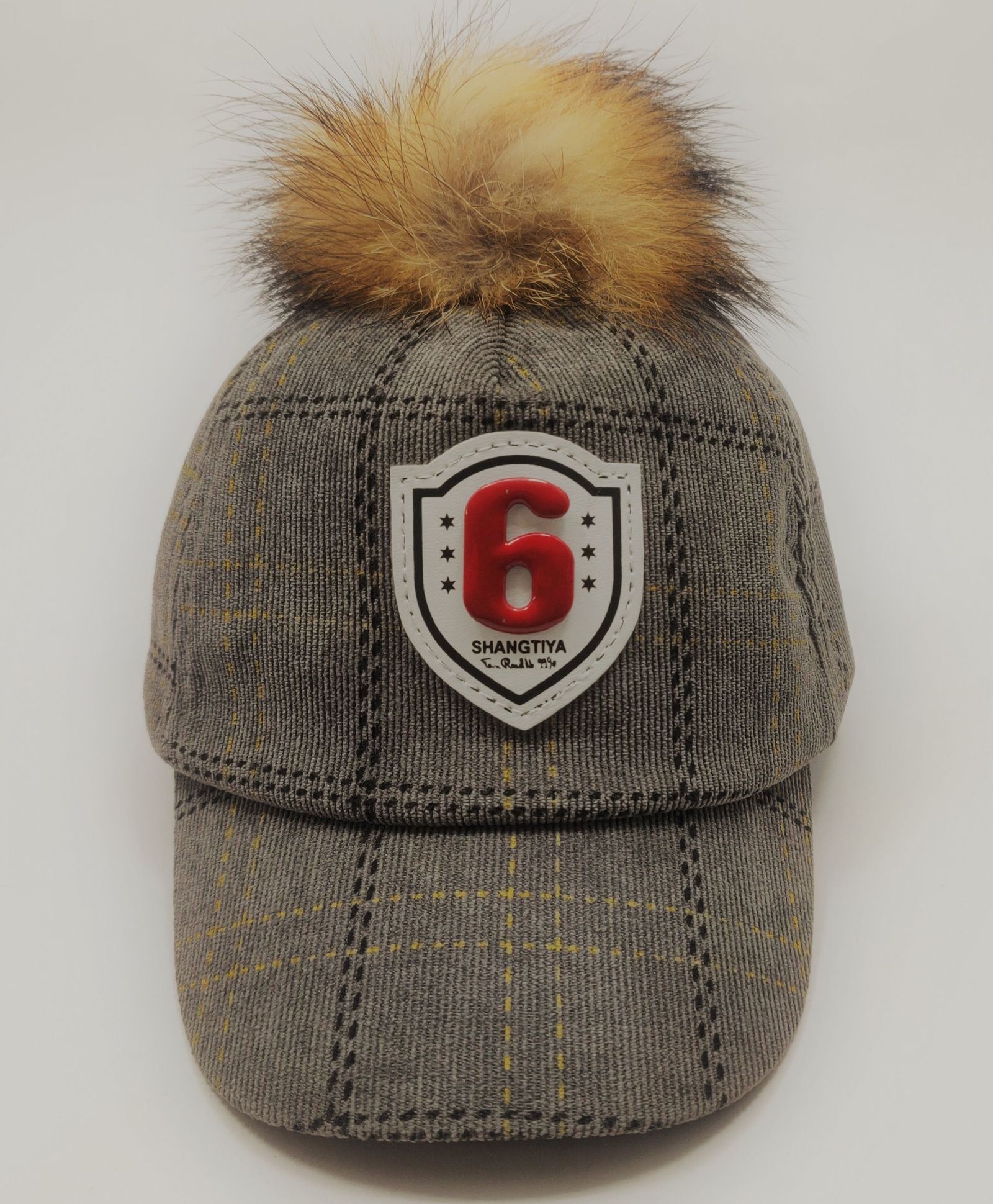 Kid-O-World Six Patch Cap With Fur Detailing - Dark Grey-image-18