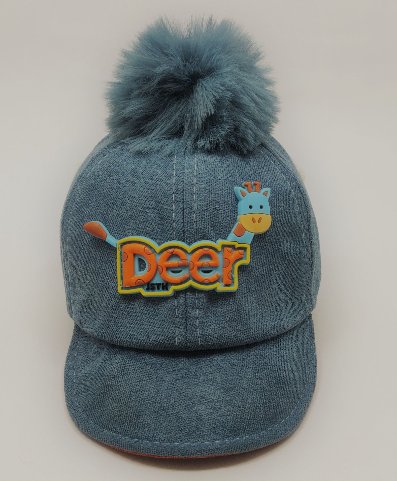 Kid-O-World Deer Patch Cap With Fur Detailing - Blue-image-19
