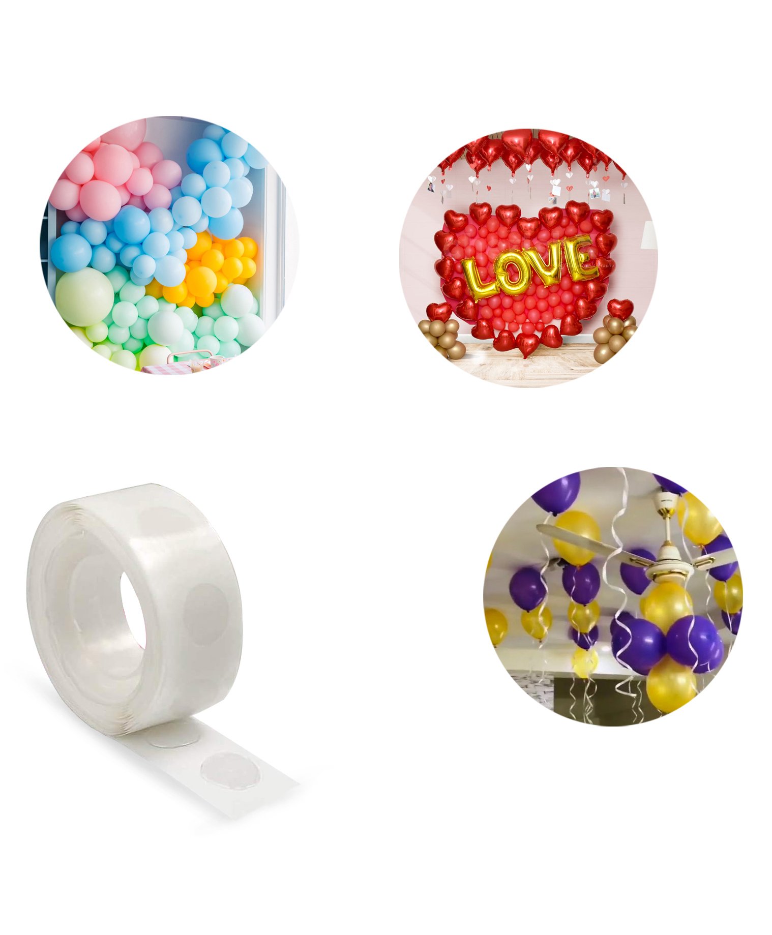 Zyozi Balloon Glue DotBalloon Decorating Strip Kit for Party - (Set of 1)-picture-34