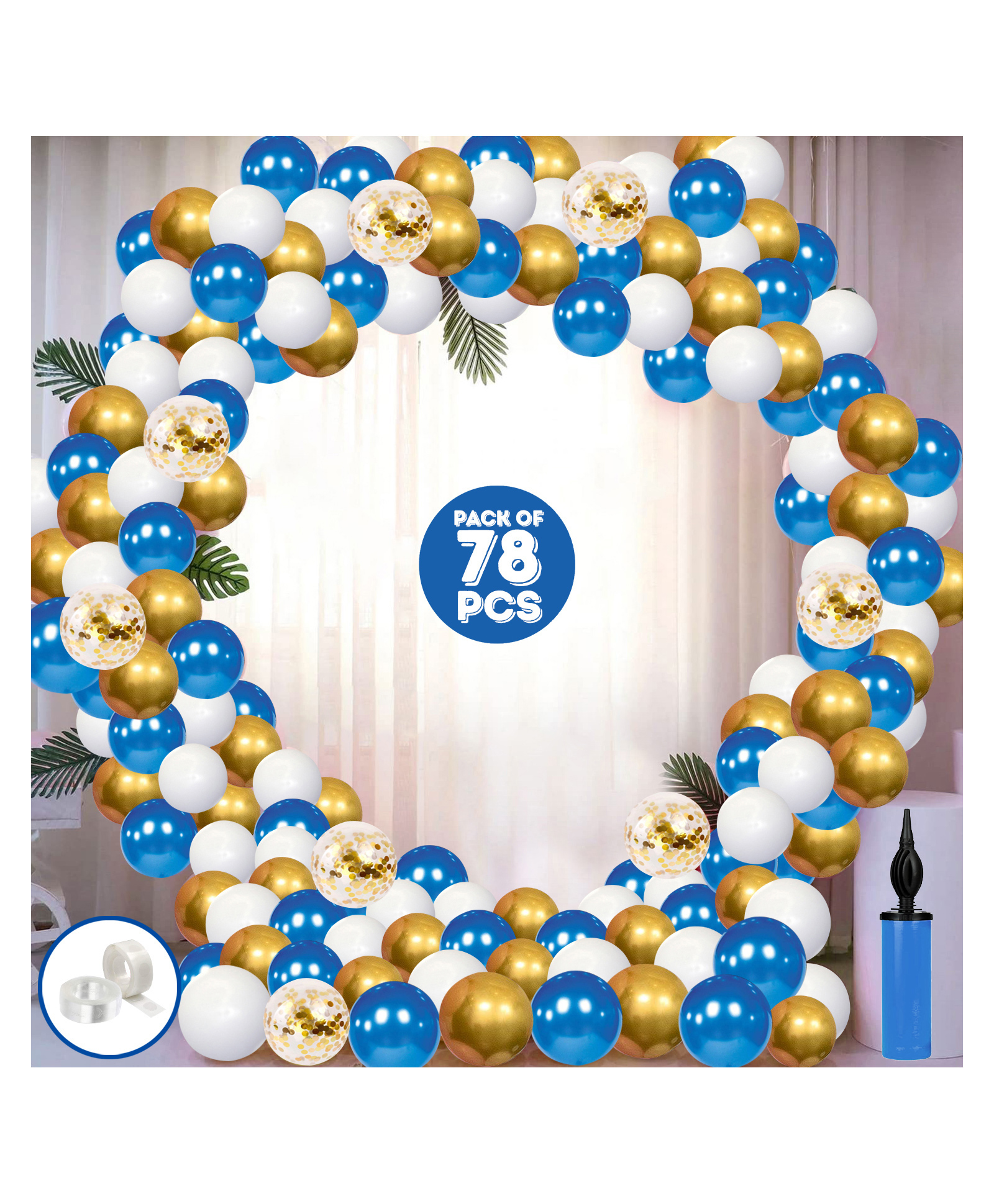 Zyozi Latex Birthday Balloons Decor with Pump Multicolour - Pack of 78-picture-10