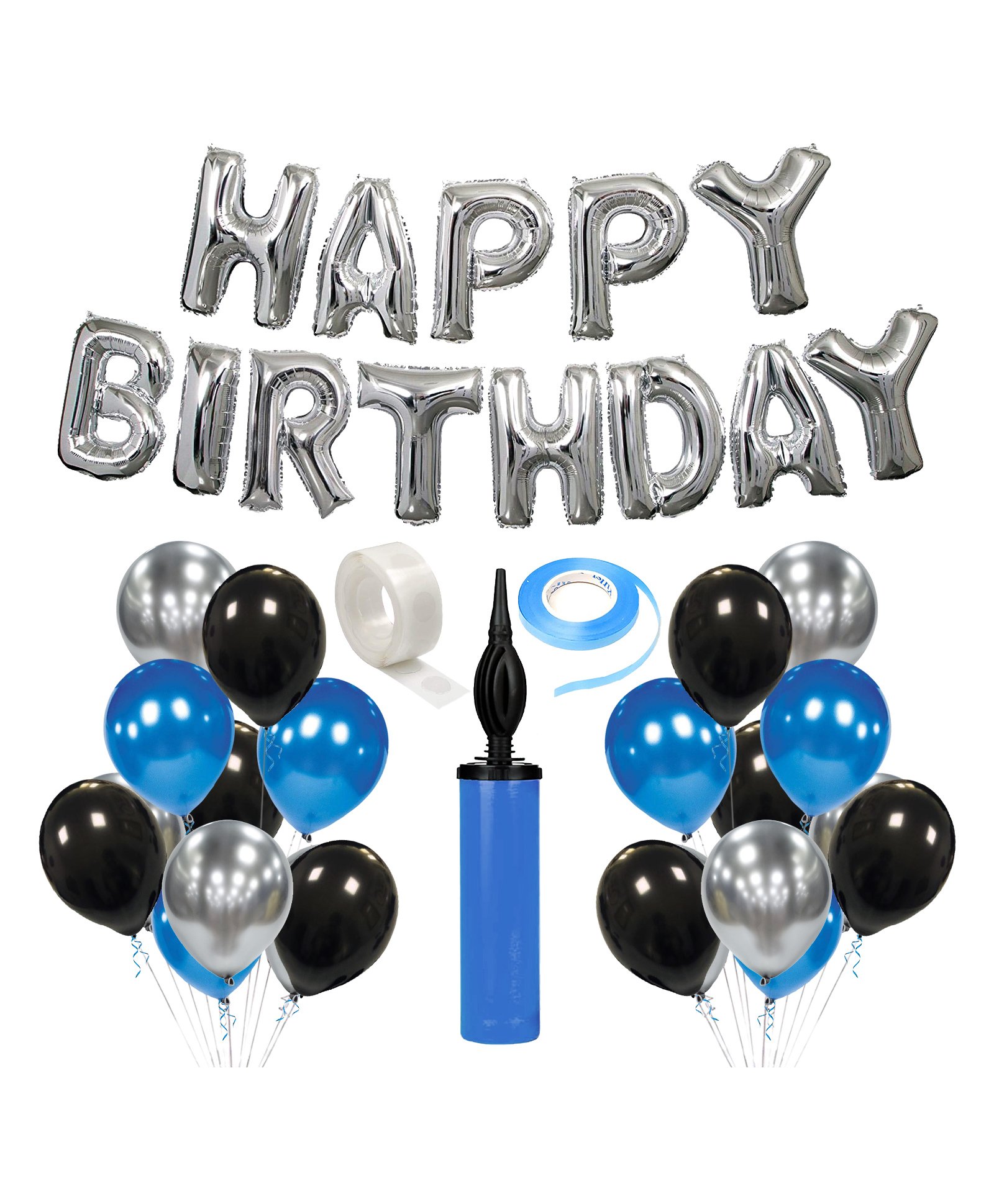 Zyozi Metallic Birthday Decor Kit Multicolour - Pack of 34-image-36