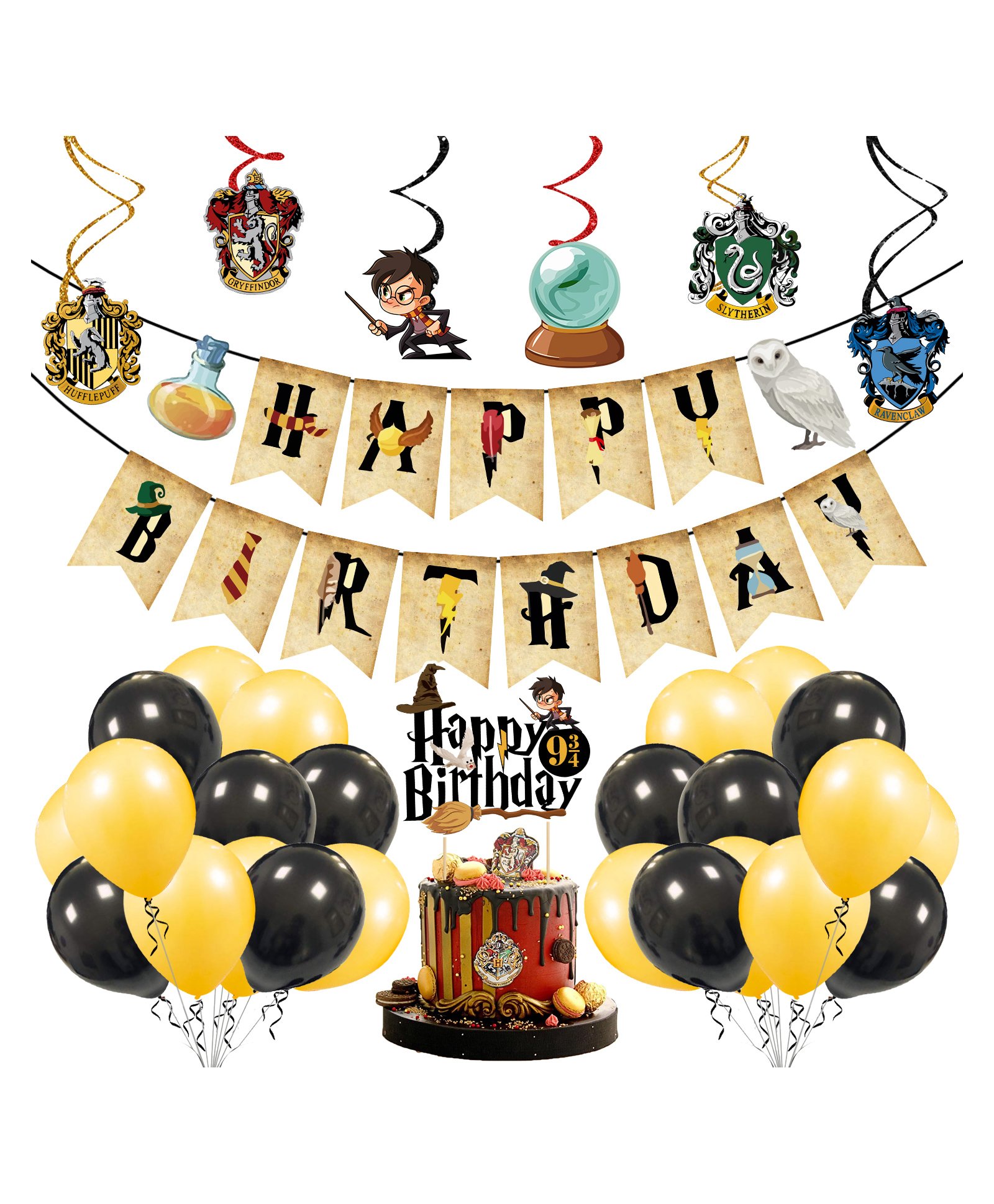 Zyozi Harry Potter Birthday Decoration Supplies Multicolour - Pack of 33-image-35