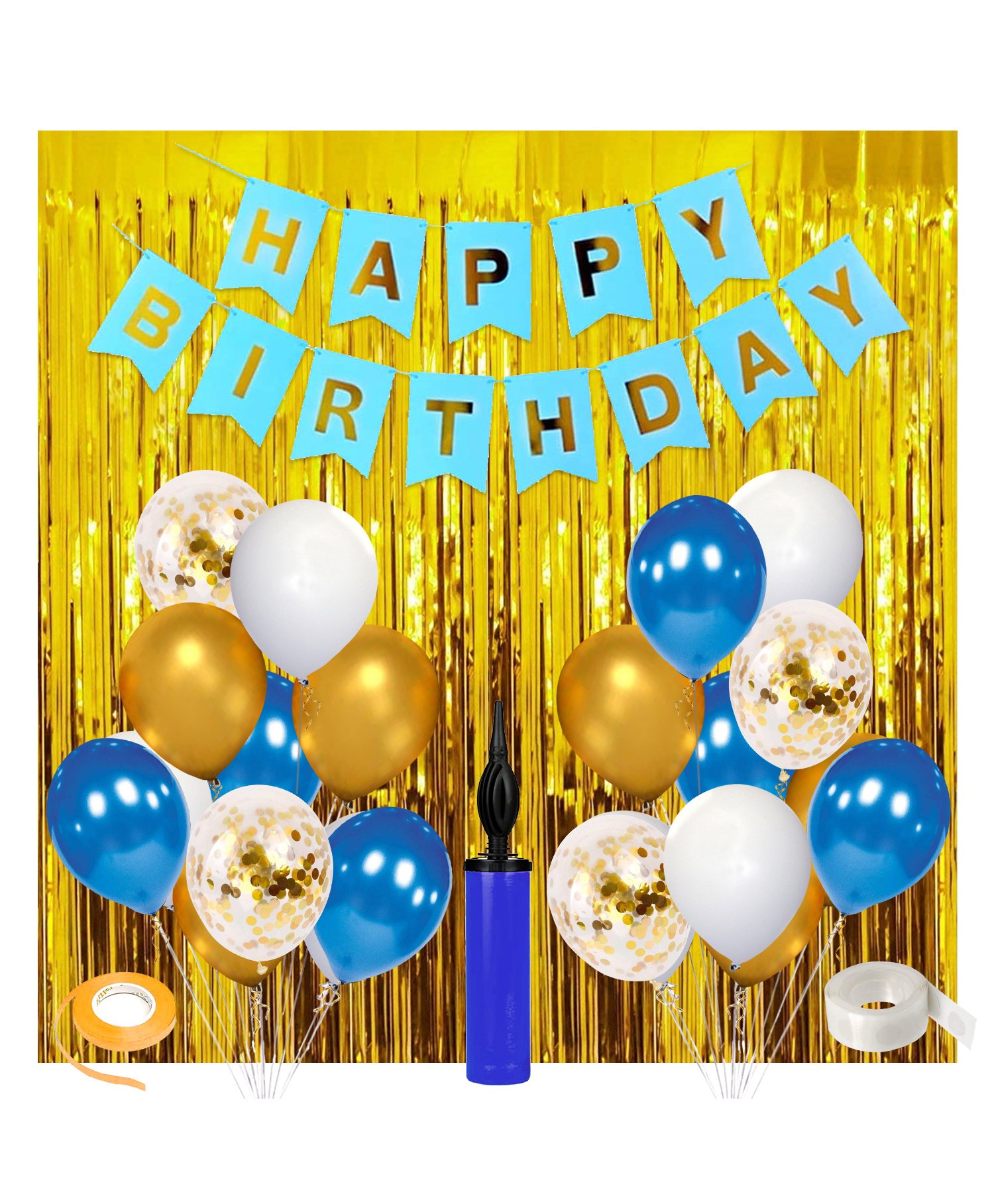 Zyozi 1st Birthday Metallic Birthday Decoration Kit Multicolour - Pack of 36-picture-9
