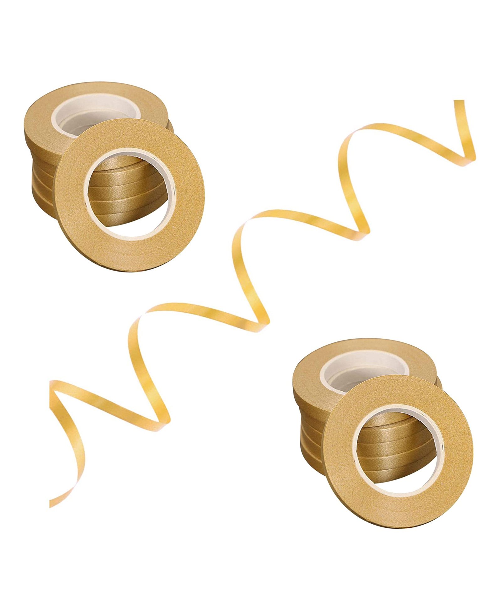 Zyozi Curling Ribbons for Balloons Party Decoration  Gold Pack of 12 - 5 Meters each-image-42