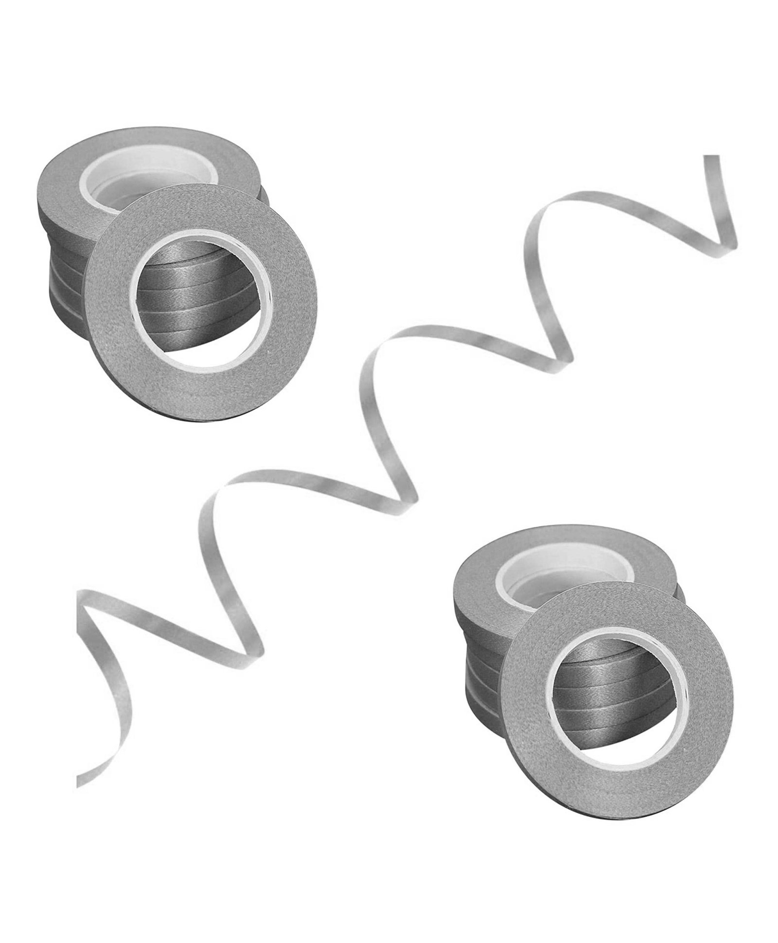 Zyozi Curling Ribbons for Balloons Silver Pack of 6 - 5 meter each-picture-46