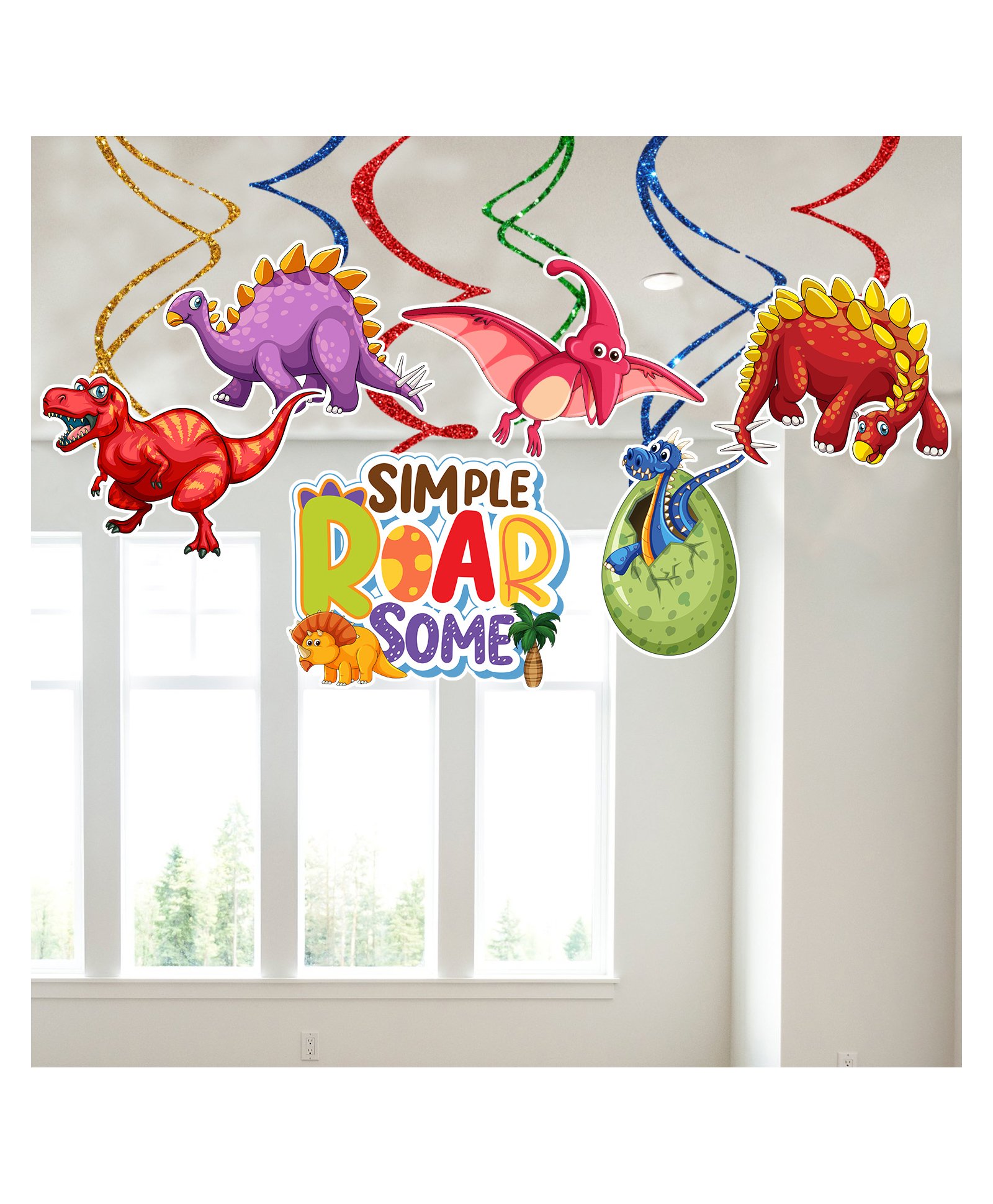 Zyozi Dinosaur Jurassic World Birthday Hanging Swirl Multicolour Pack Of 6 Online In India Buy At Best Price From Firstcry Com