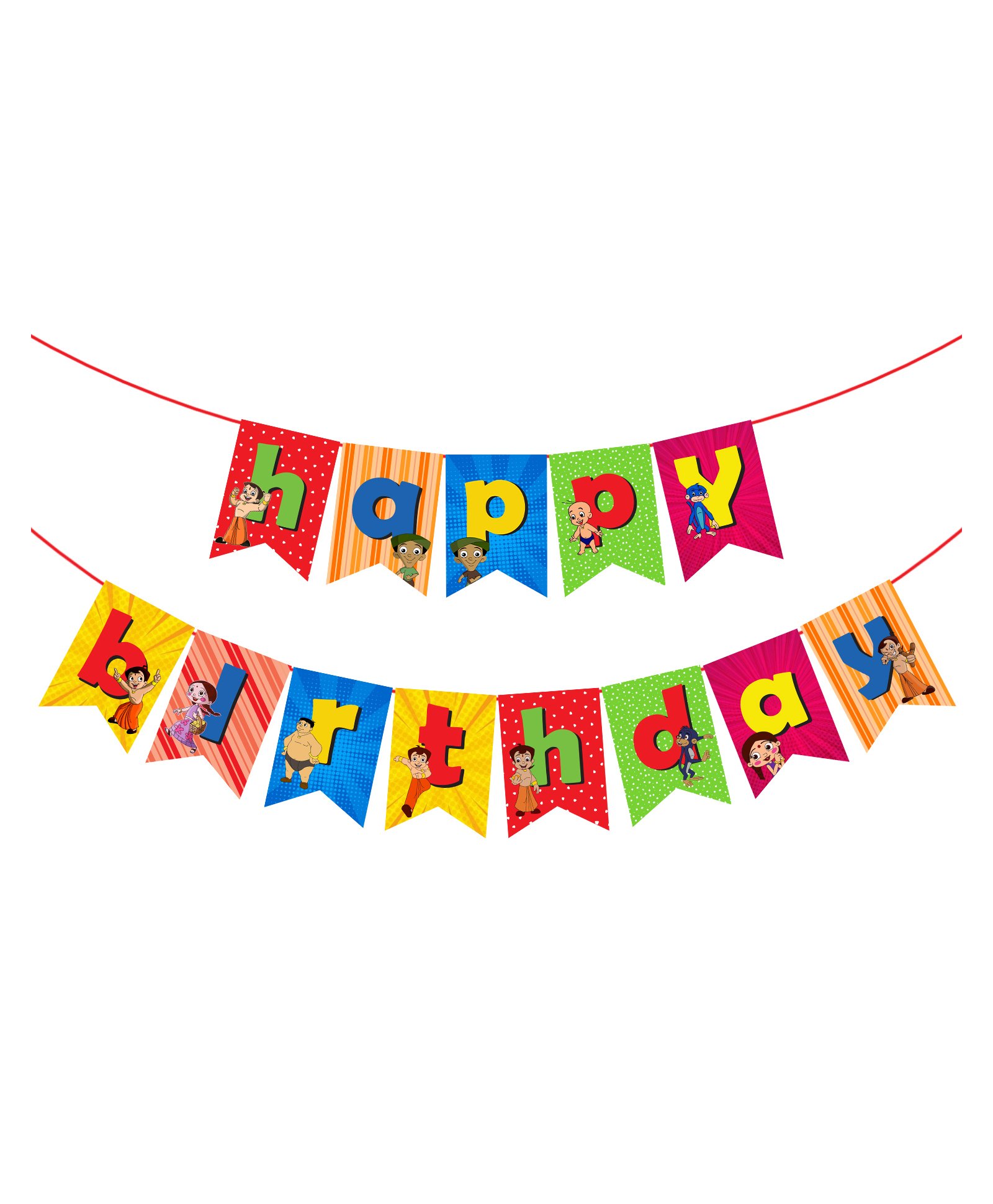 Zyozi Chhota Bheem Birthday Banner Party Supplies for Kids Birthday Party Decorations Party Supplies -MultiColour-image-39