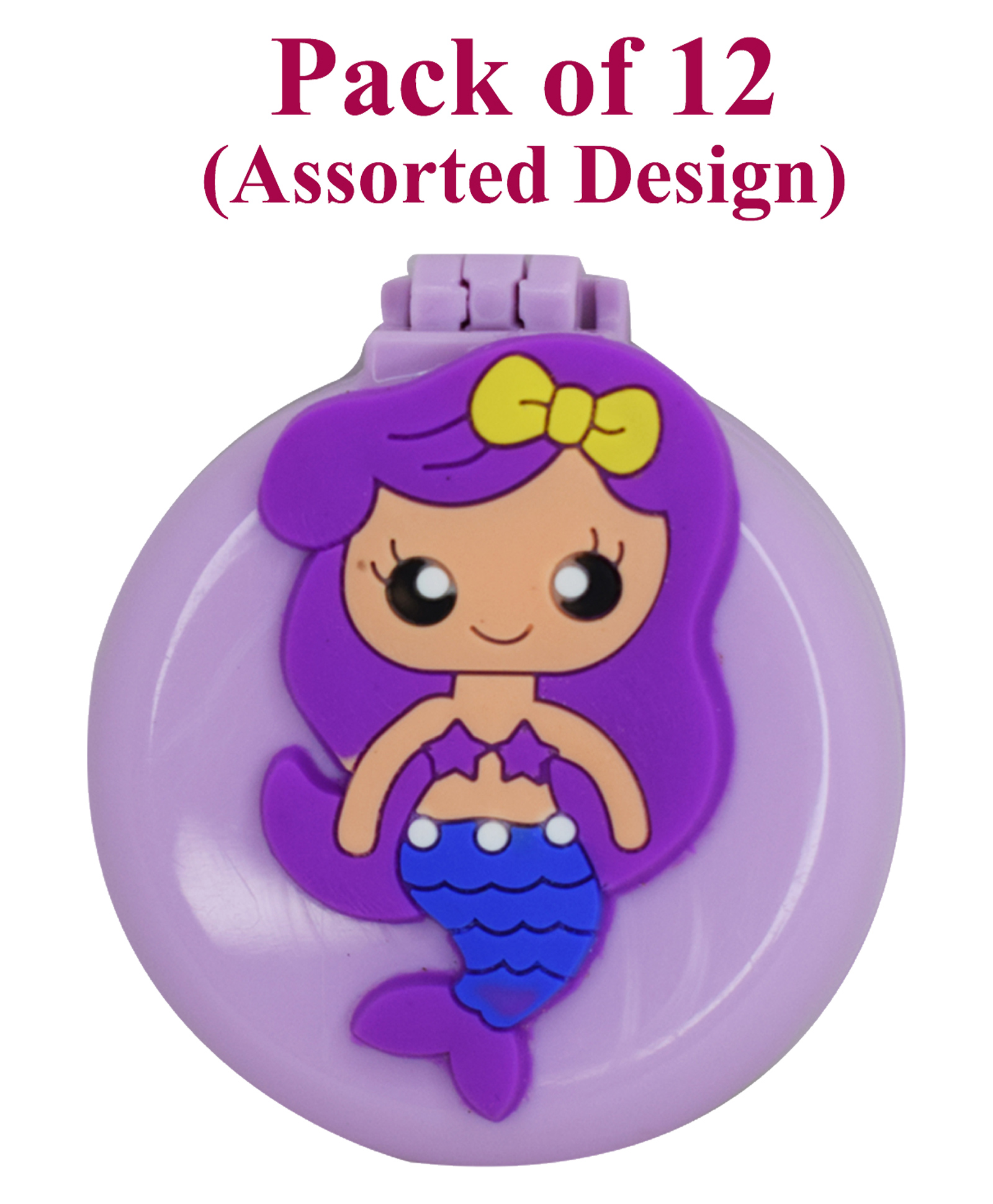 Asera Small Folding Pocket Hair Brush Massage Comb Shower with Mirror Hair Brush Set Of 12 (Color May Vary)-picture-38