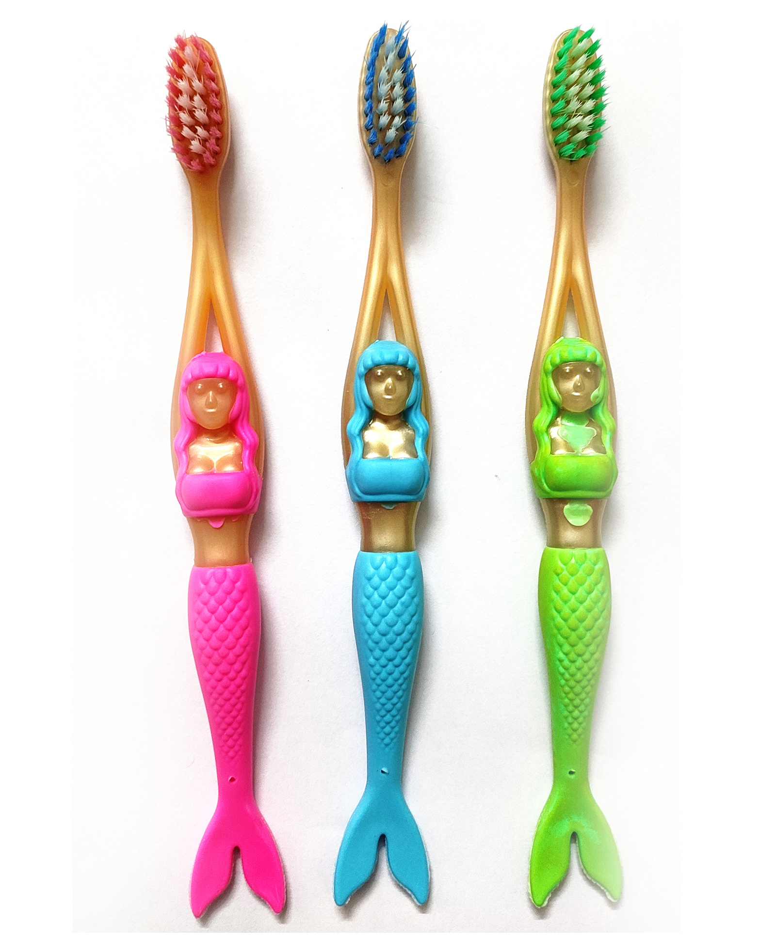 Yunicorn Max YMX 503 Mermaid Kids Toothbrush with Protective Hygine Lid Cover Pack Of 3 (Color May Vary)-image-47