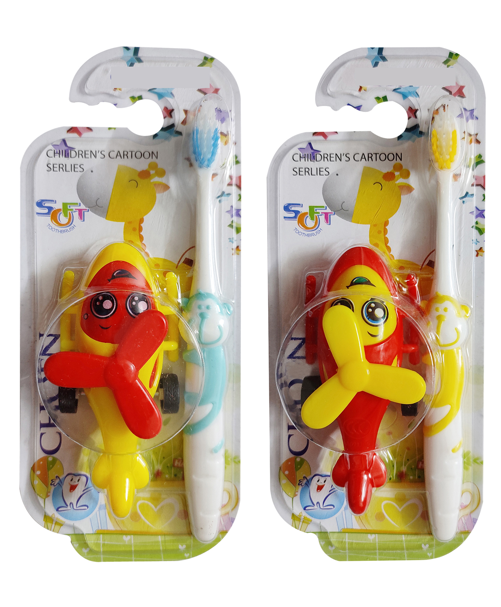 Yunicorn Max YMX 544 Ultra Soft Kids Toothbrush With Aeroplane Toy Pack Of 2 (Color & Design May Vary)-image-28