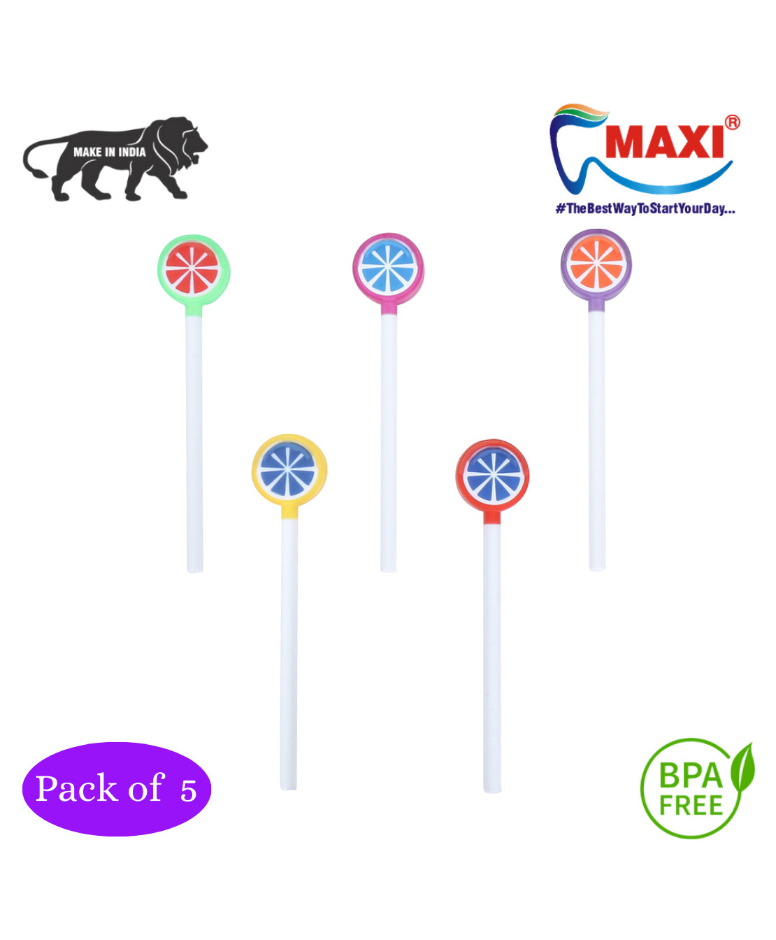 MAXI Lollipop Tongue Cleaner Pack of 5 - Multicolor-image-35