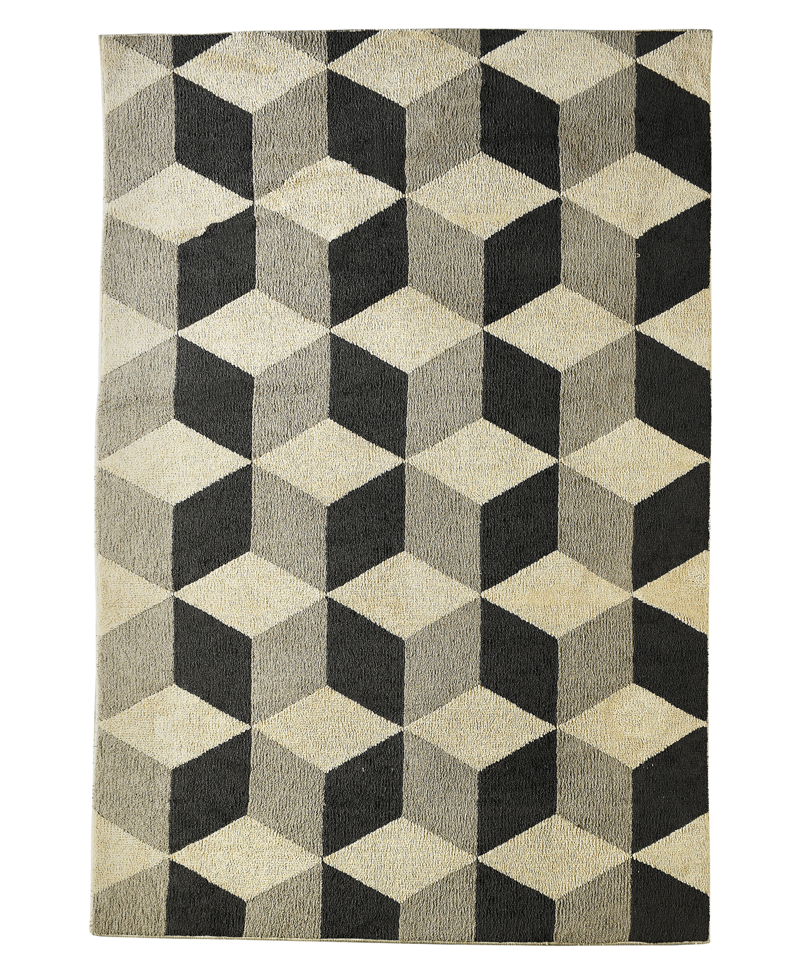 Saral Home Yarn Art Cubes Carpet - Grey-image-1