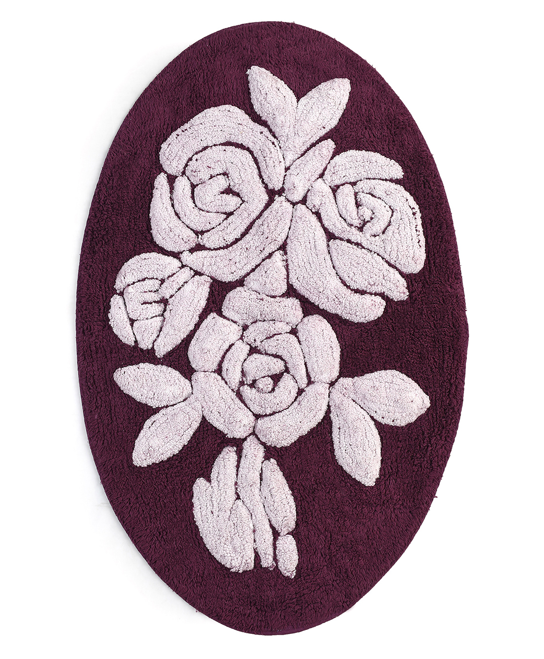 Saral Home Rosa Super Soft Oval Bathmat - Purple-picture-24