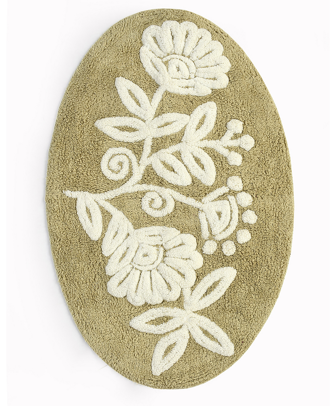 Saral Home Fleur Super Soft Oval Bathmat - Beige-picture-25