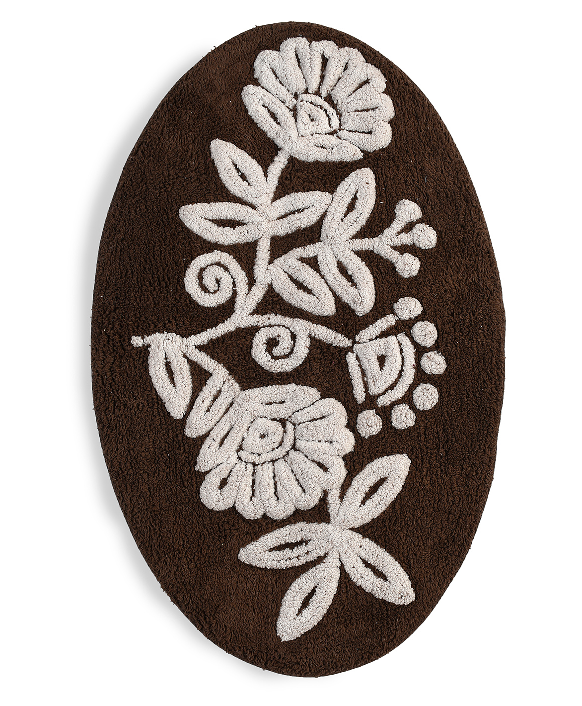 Saral Home Fleur Super Soft Oval Bathmat - Brown-picture-26