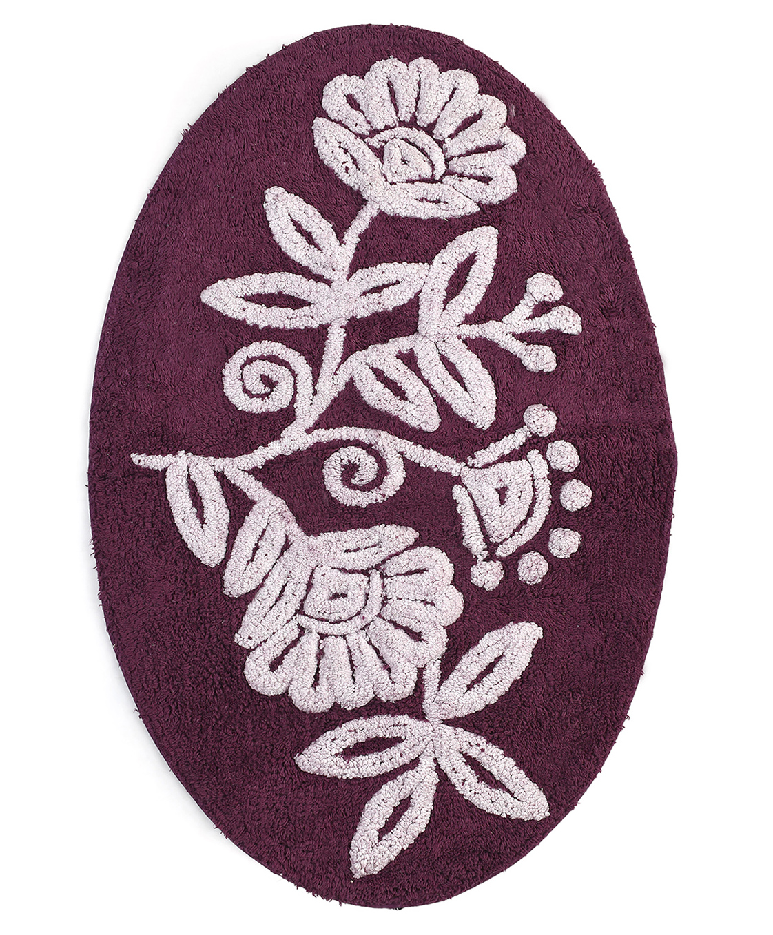 Saral Home Fleur Super Soft Oval Bathmat - Purple-picture-28