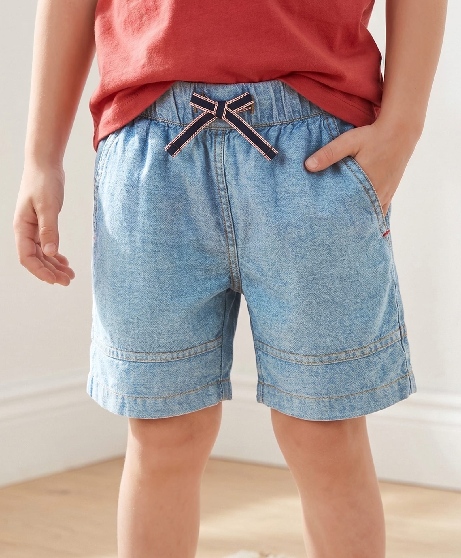lilly + sid Lily + Sid Knee Length Solid Shorts - Blue-picture-16