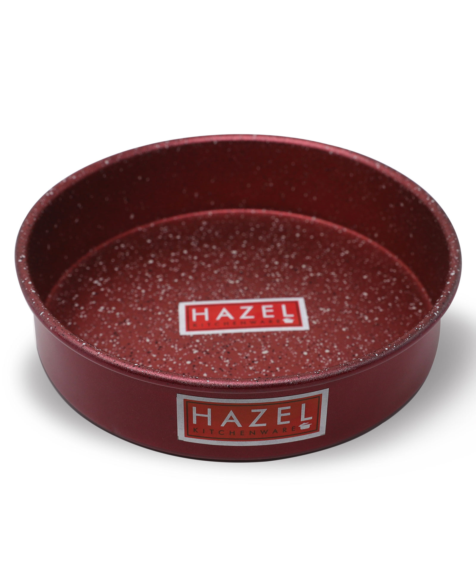 HAZEL Alfa Heavy Gauge Preimium Aluminium Granite Finish Non Stick Microwave Safe Large Round Cake Mould - Red-image-8