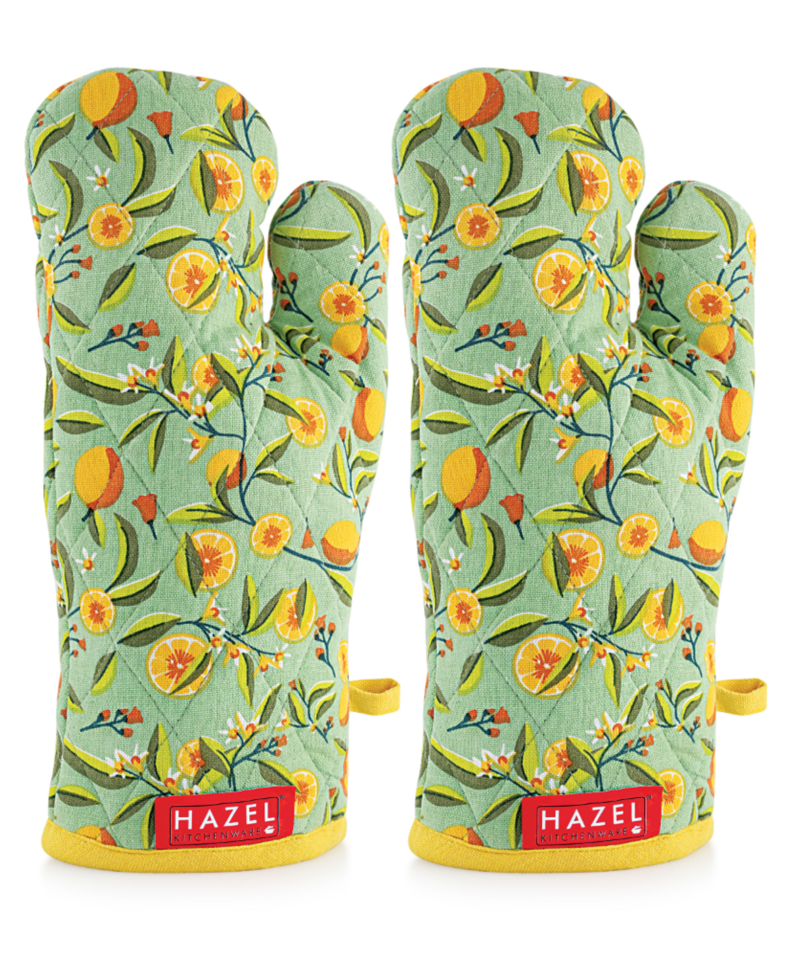 Hazel Cotton Microwave Oven Gloves Heat Resistant Potholder Mitten Gloves For Baking Set of 2-picture-5