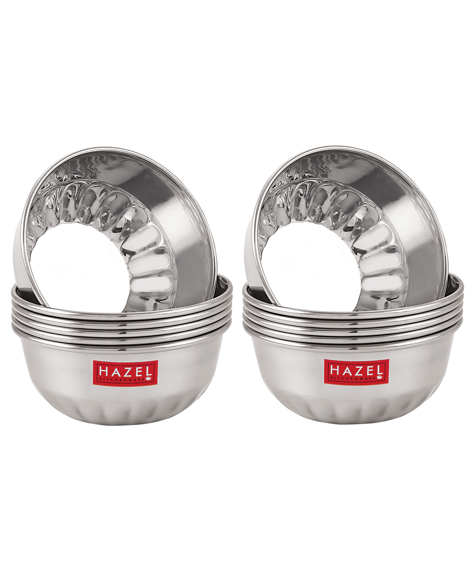 HAZEL Stainless Steel Serving Bowl Wati Dessert Vati Katori Pack of 12 - 220 ml each-image-38