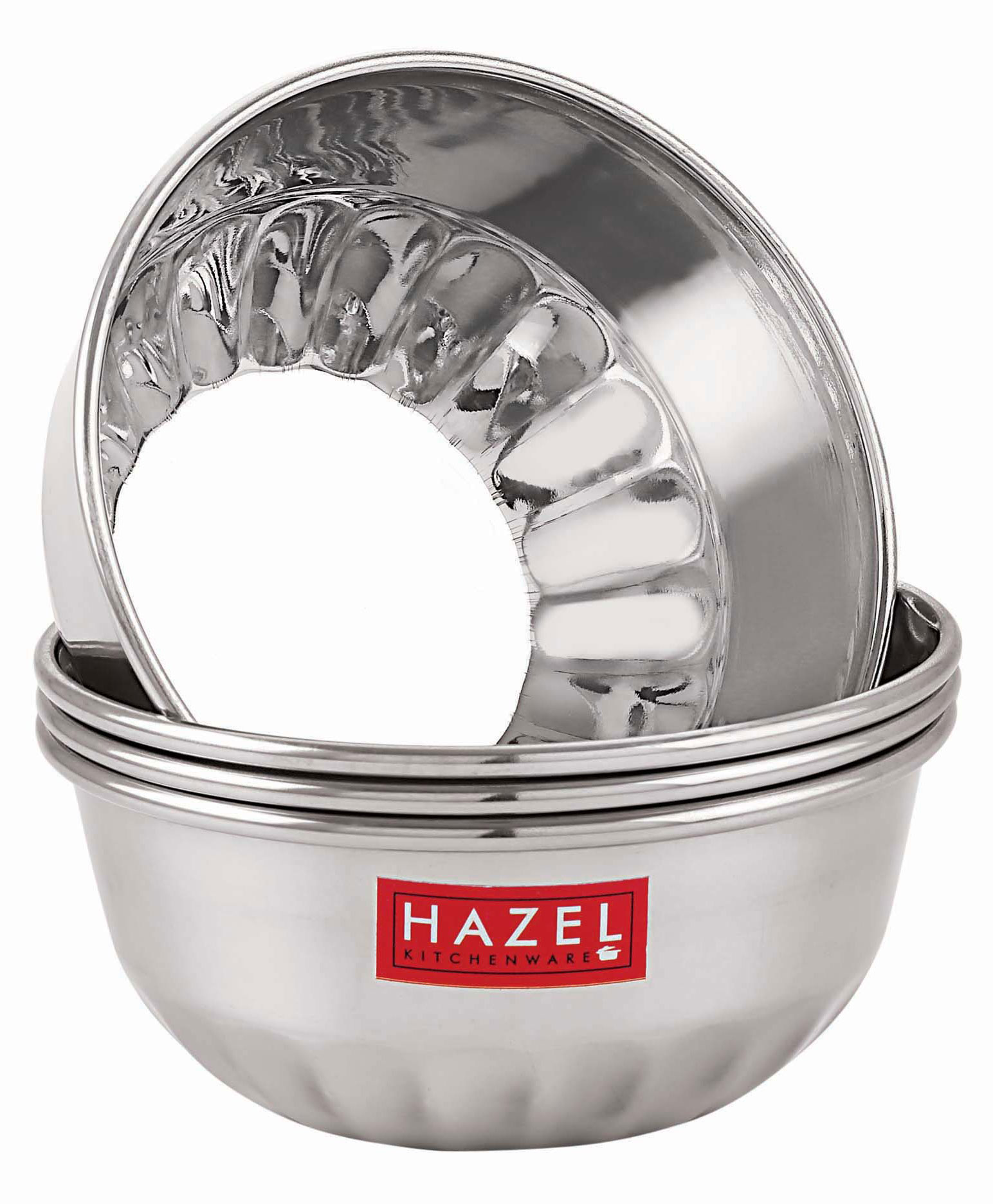 HAZEL Stainless Steel Serving Bowl Wati Dessert Vati Katori Pack of 4 - Silver-picture-25