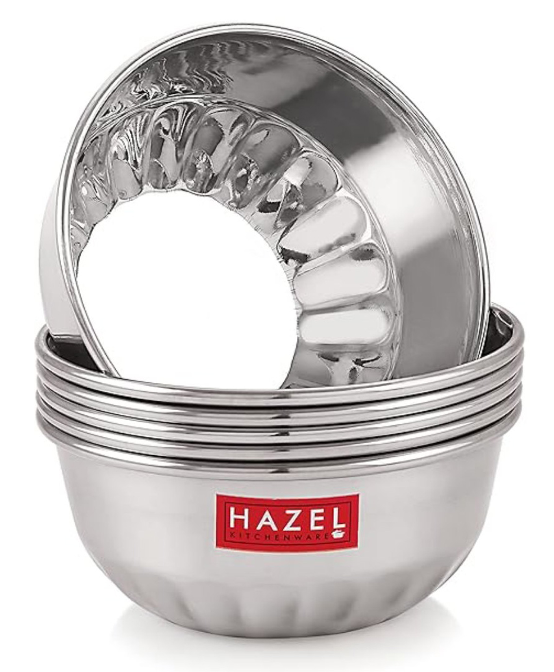 HAZEL Stainless Steel Serving Bowl Wati Dessert Vati Katori Silver - Pack of 6-picture-1