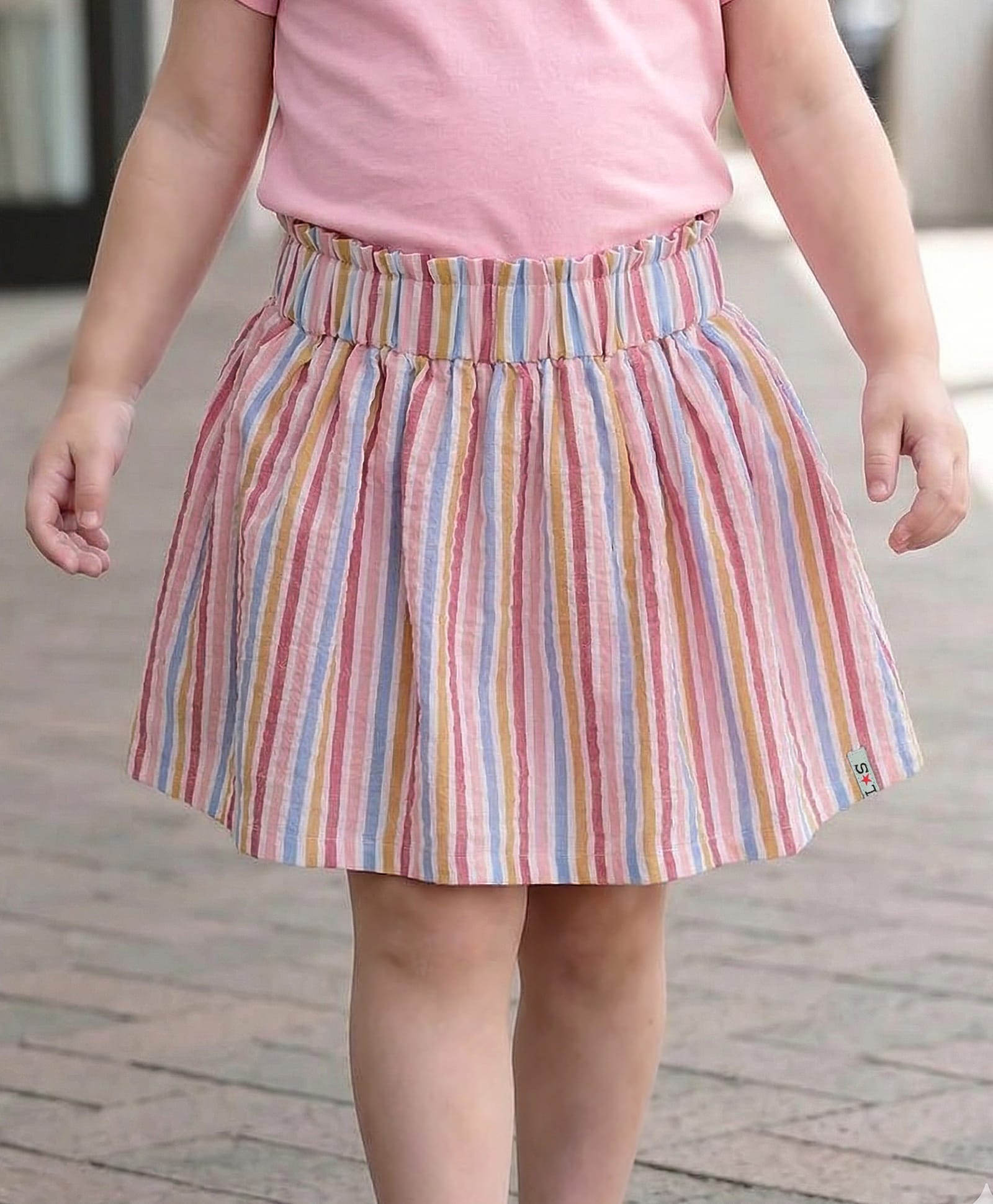 lilly + sid Lilly & Sid Knee Length Skirt Stripes Print - Multicolor-picture-4
