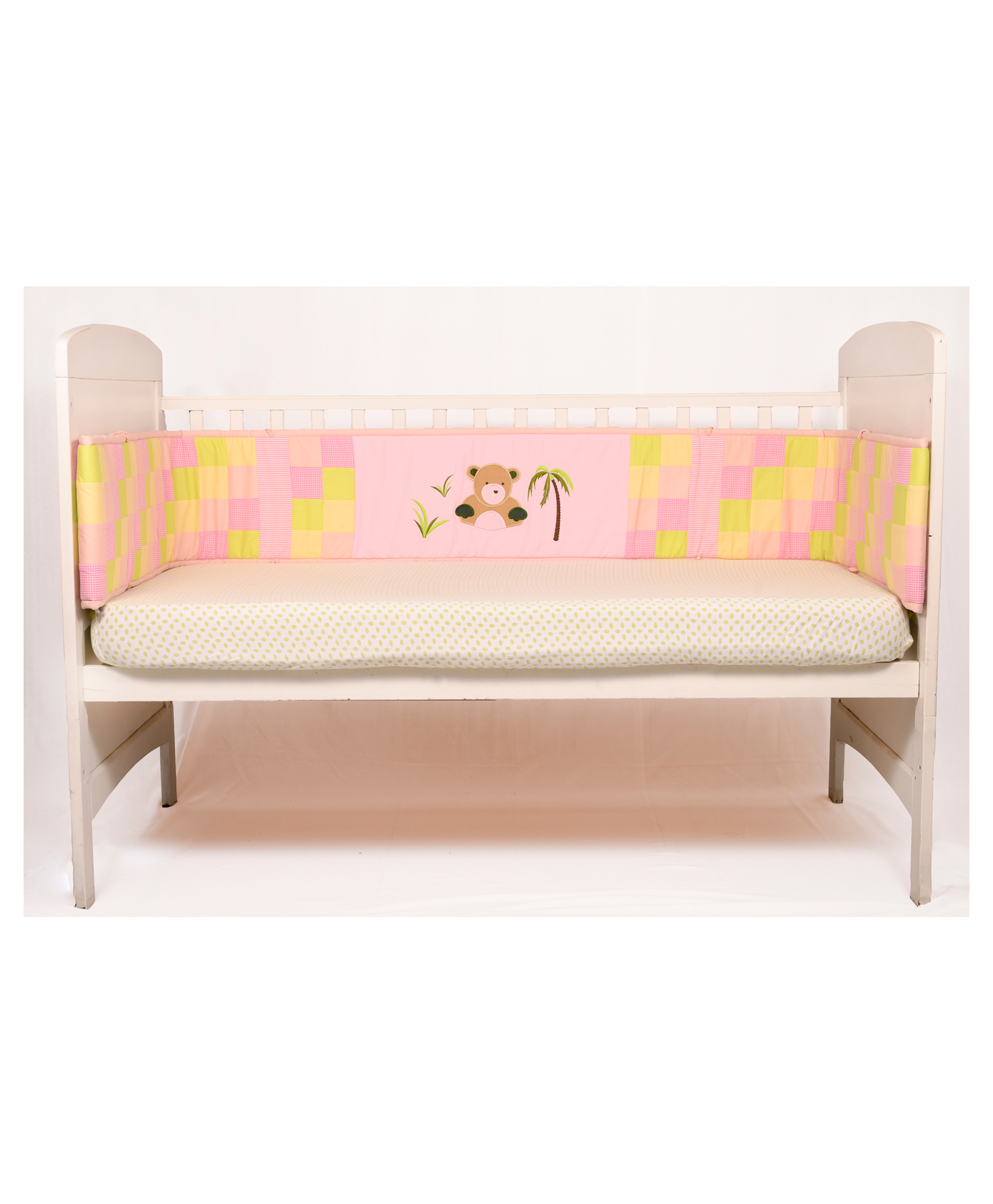 Blooming Buds Teddy Bear Full Cot Bumper - Pink-picture-20