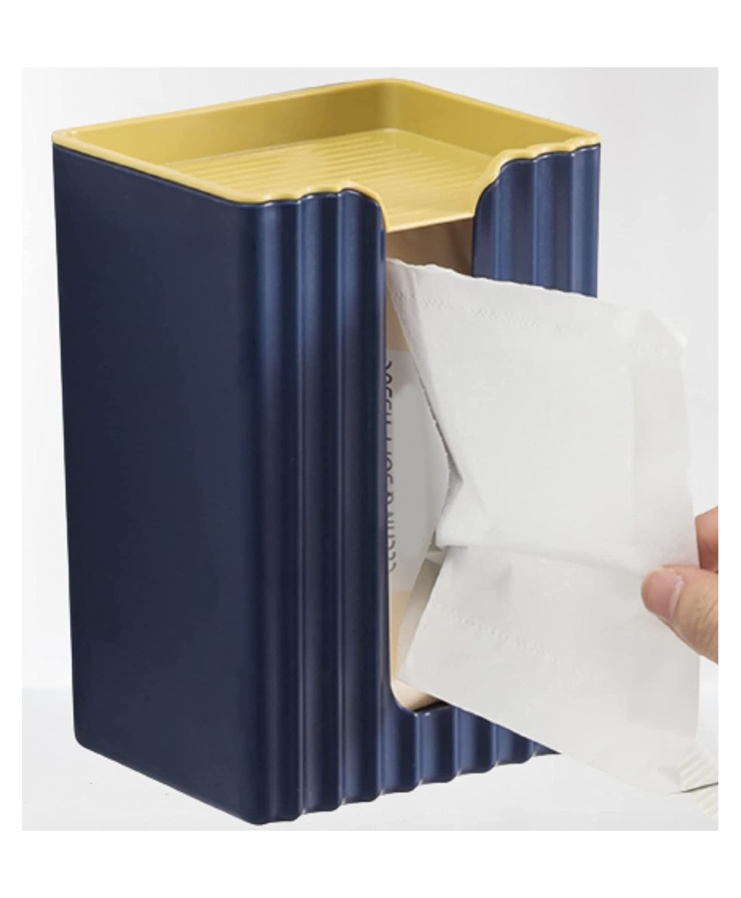 KolorFish Facial Tissue Cover Box Punch Free Wall Mounted Holder for Vanity Countertops Desk & Office -Blue-picture-18