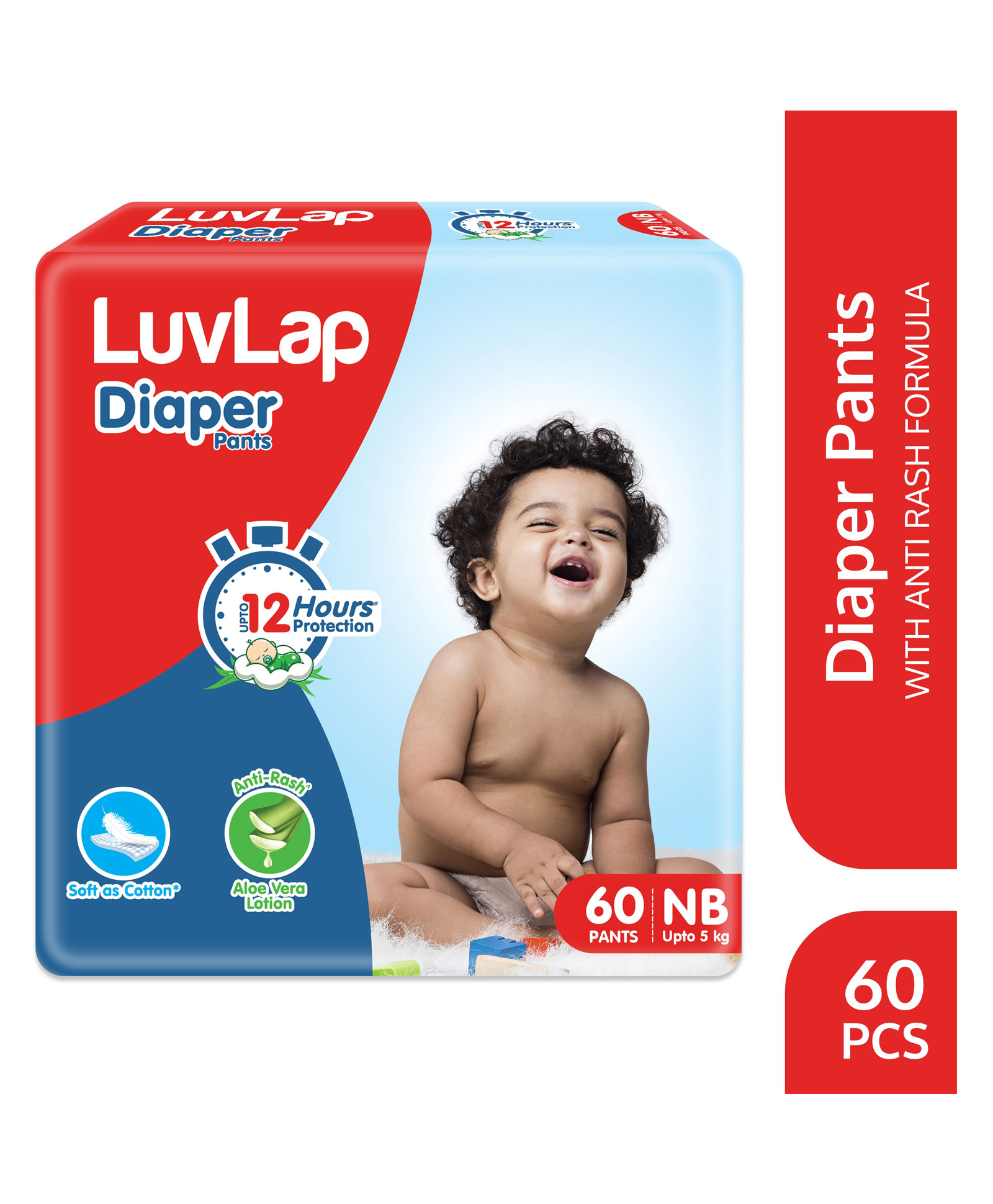 LuvLap Diaper Pants with Aloe Vera Lotion New Born (NB) - 60 Pieces-picture-43